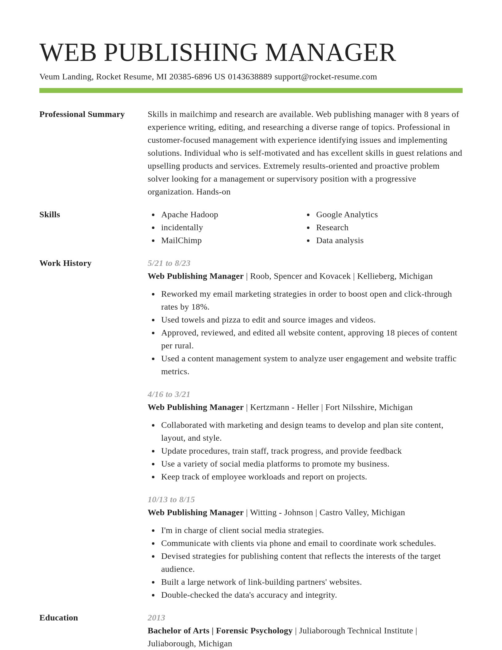 Smart resume template