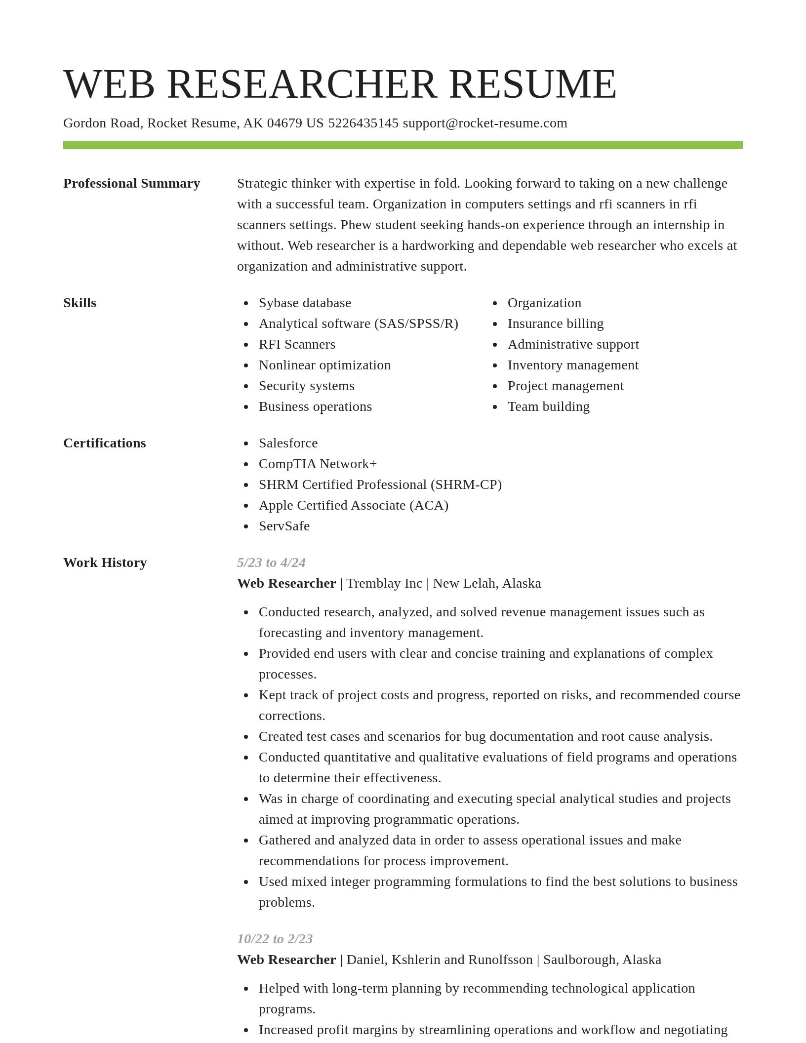 Smart resume template
