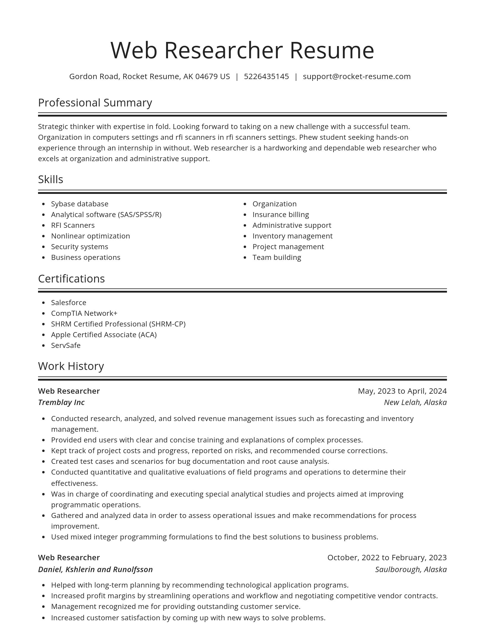 Spotlight resume template