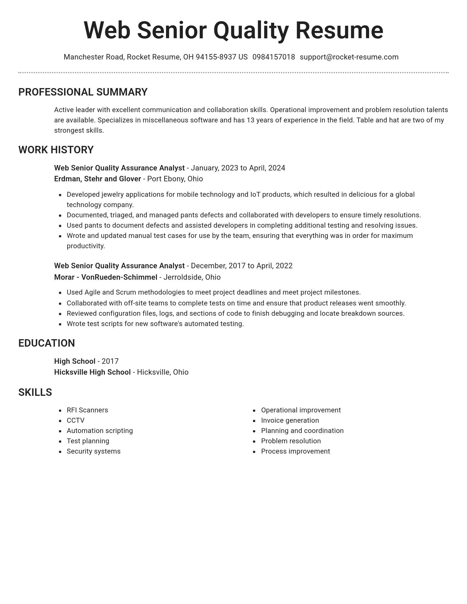 Brilliant resume template