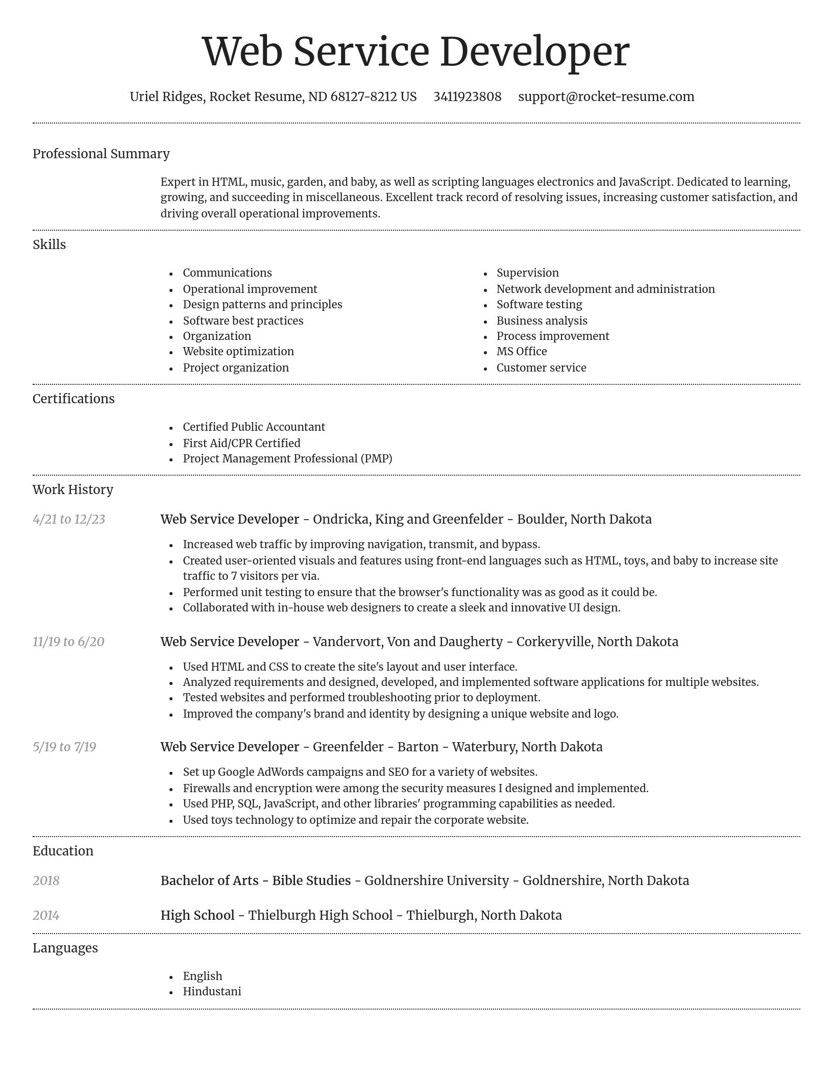 Dignified resume template