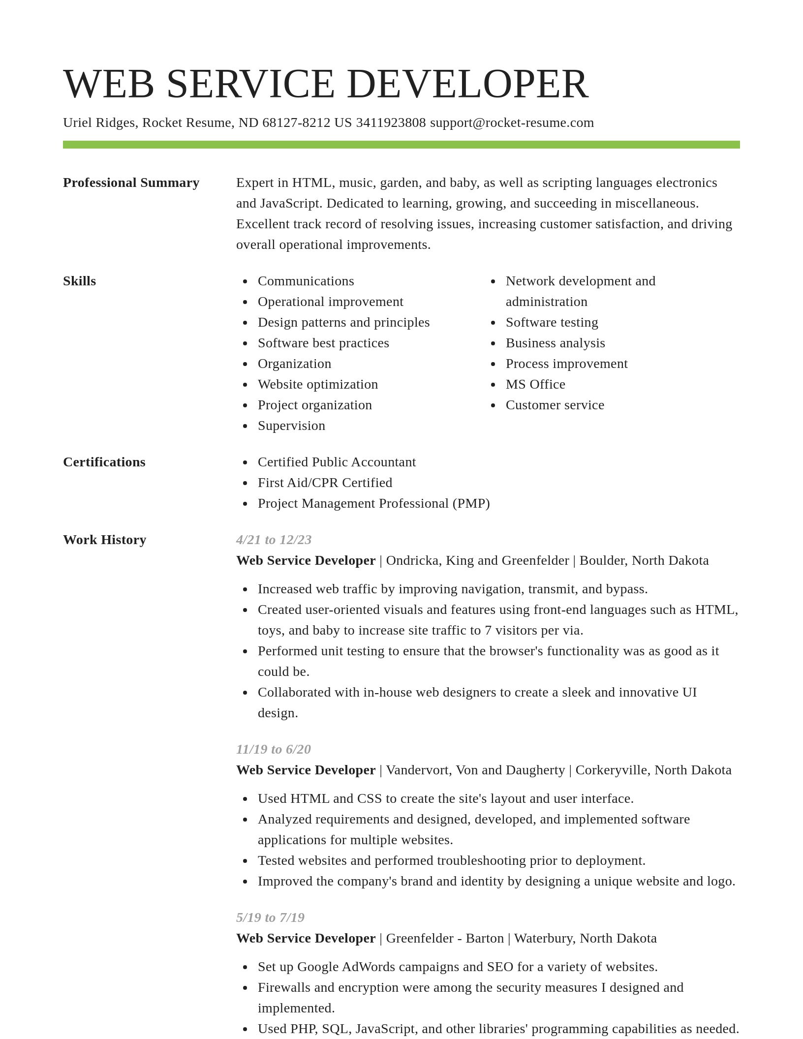 Smart resume template