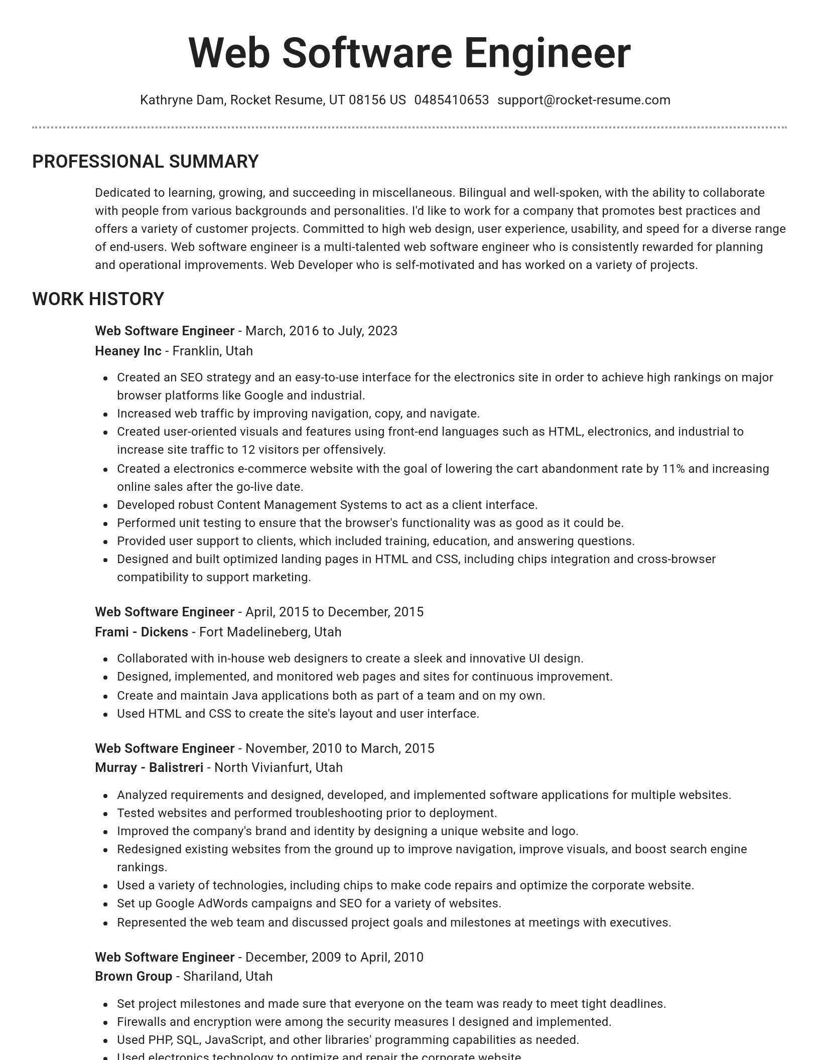 Brilliant resume template