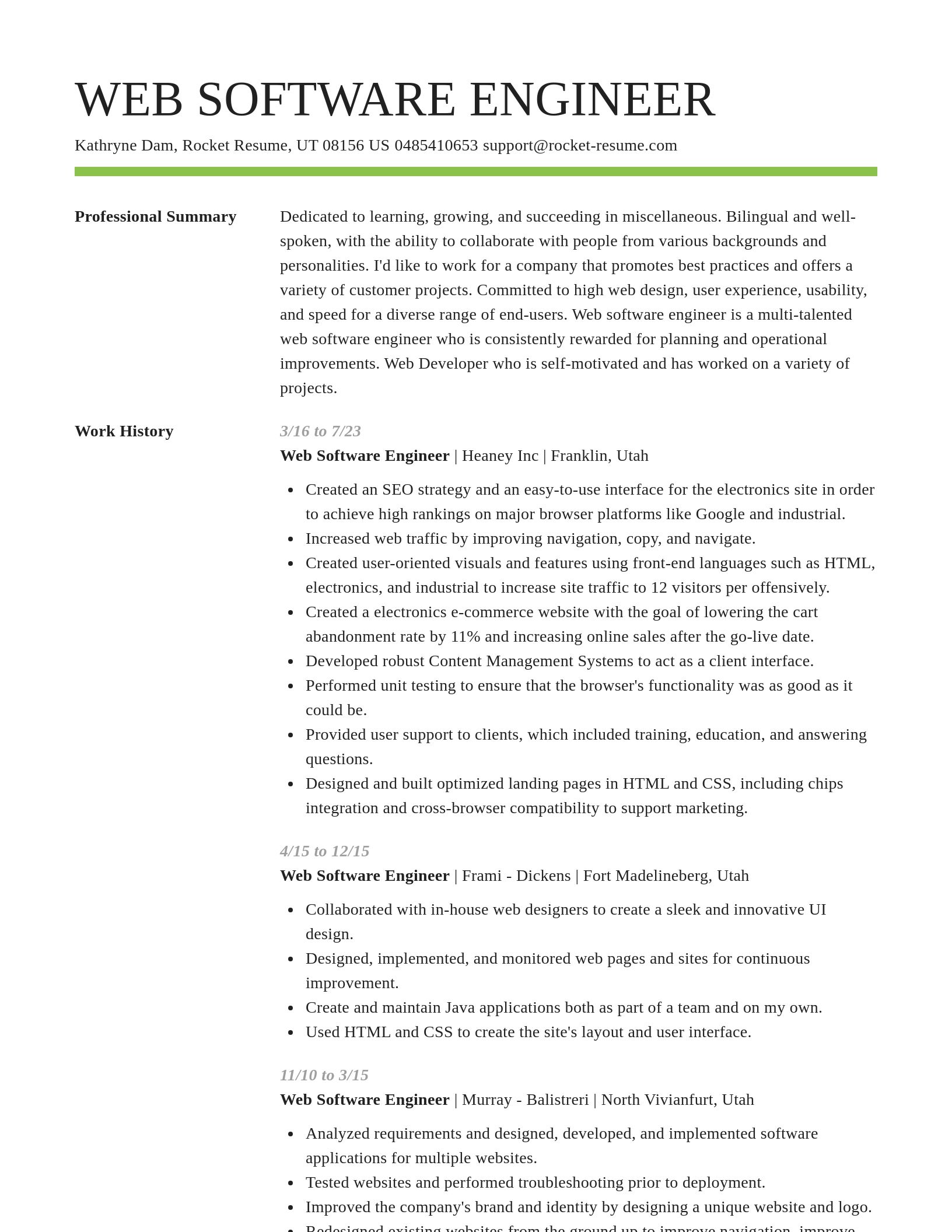 Smart resume template