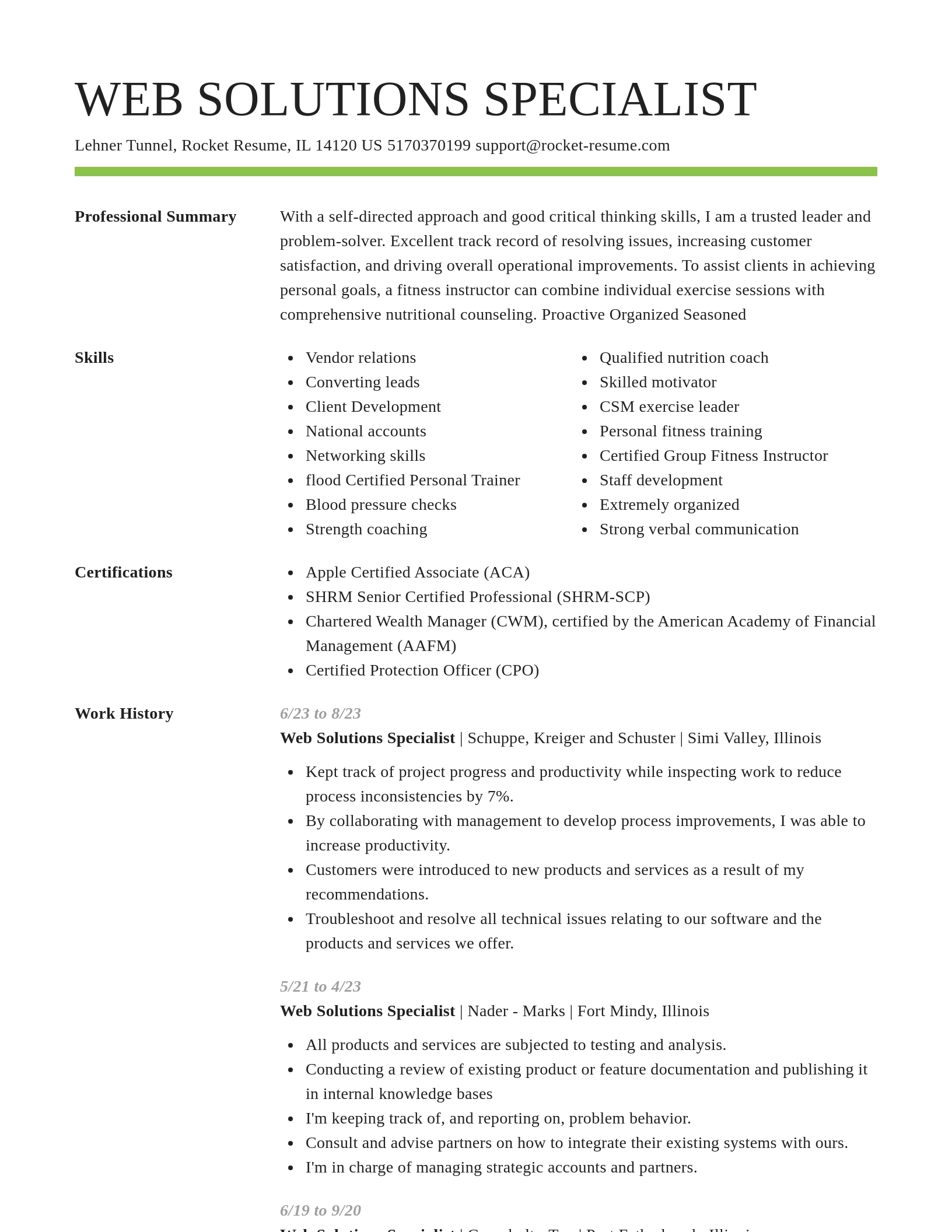 Smart resume template