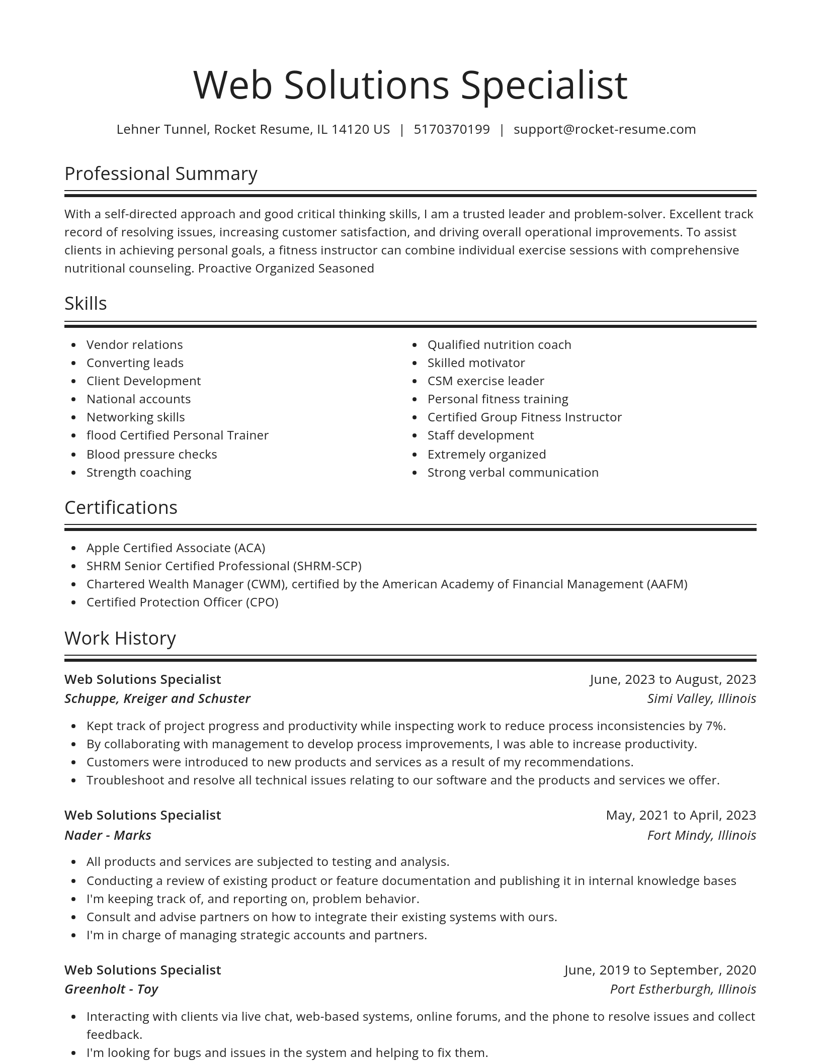 Spotlight resume template