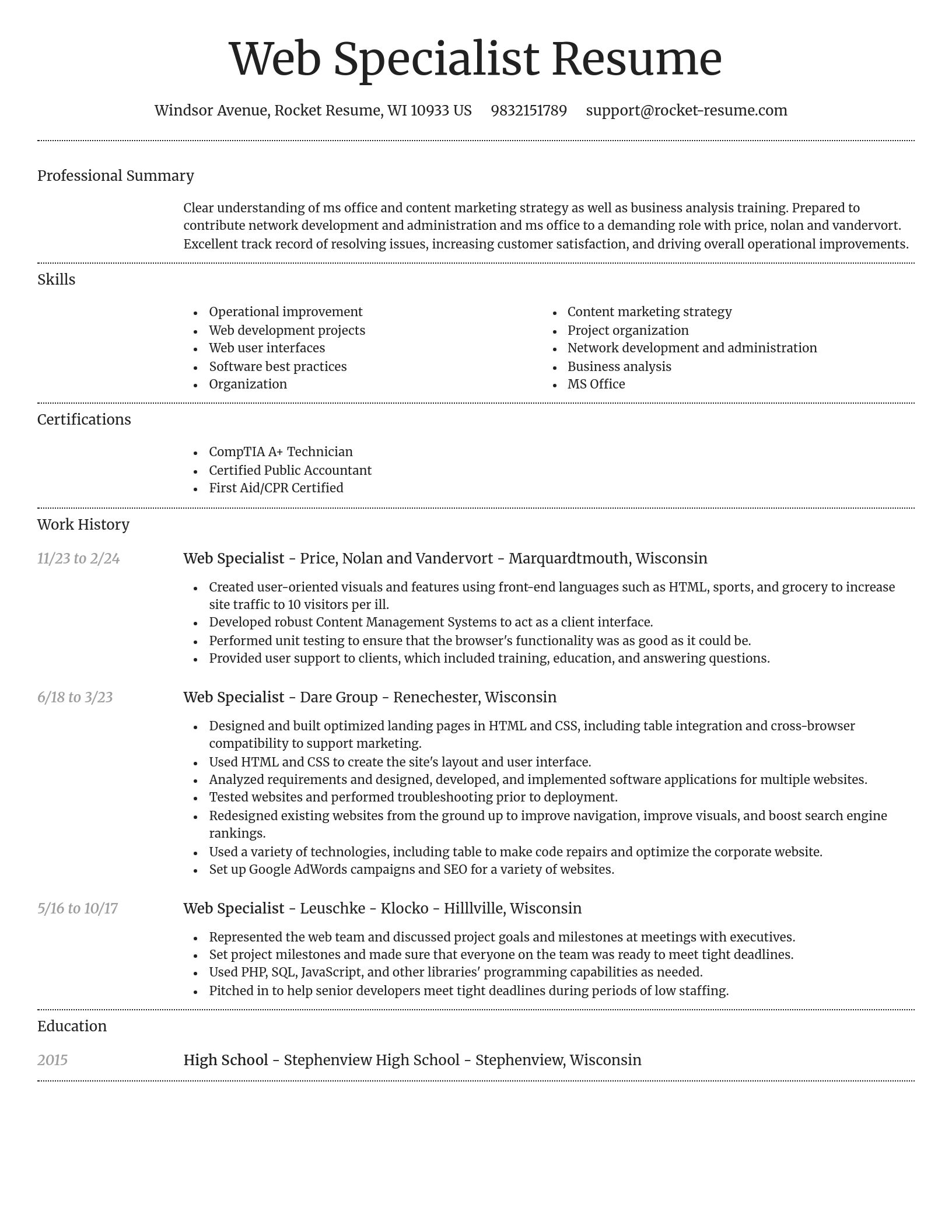 Dignified resume template