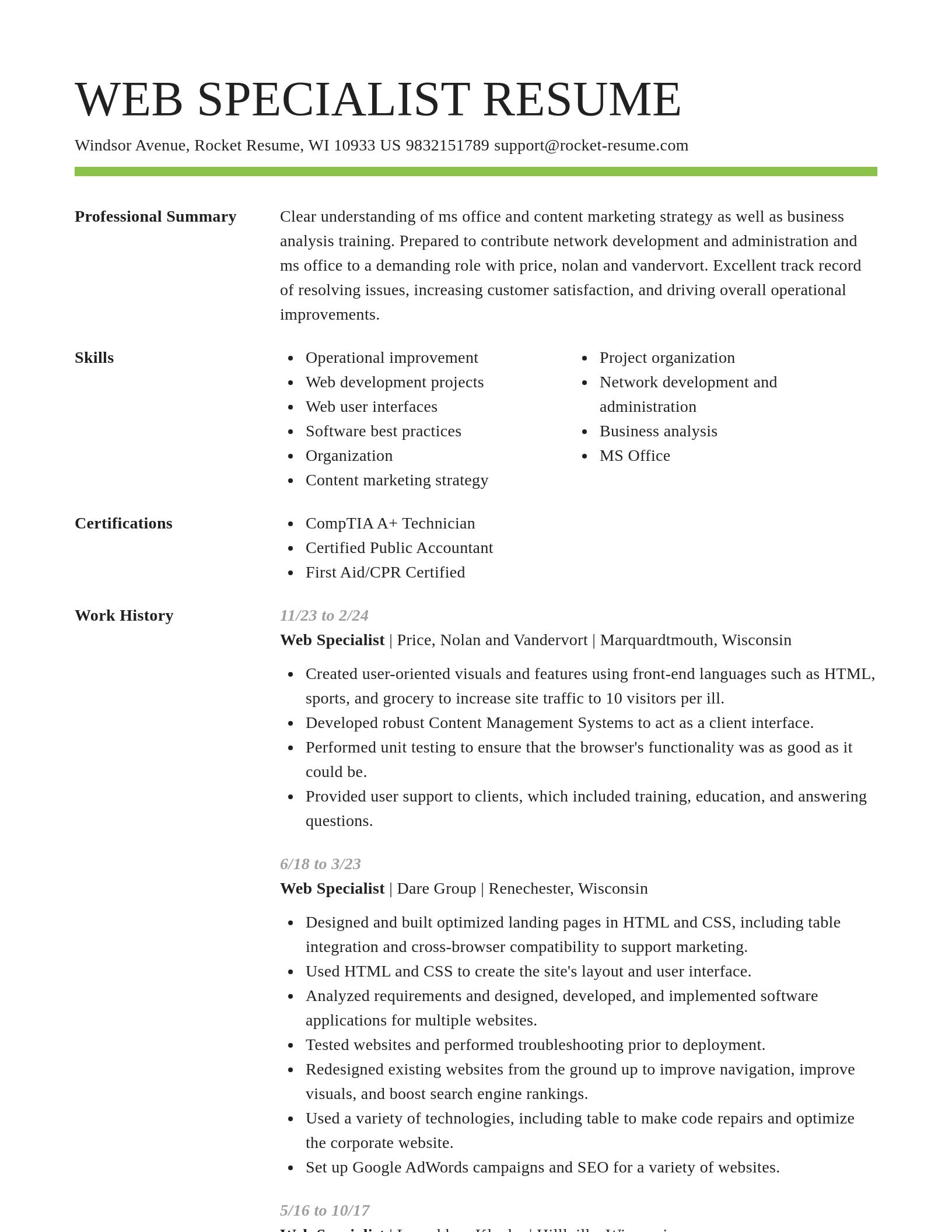 Smart resume template
