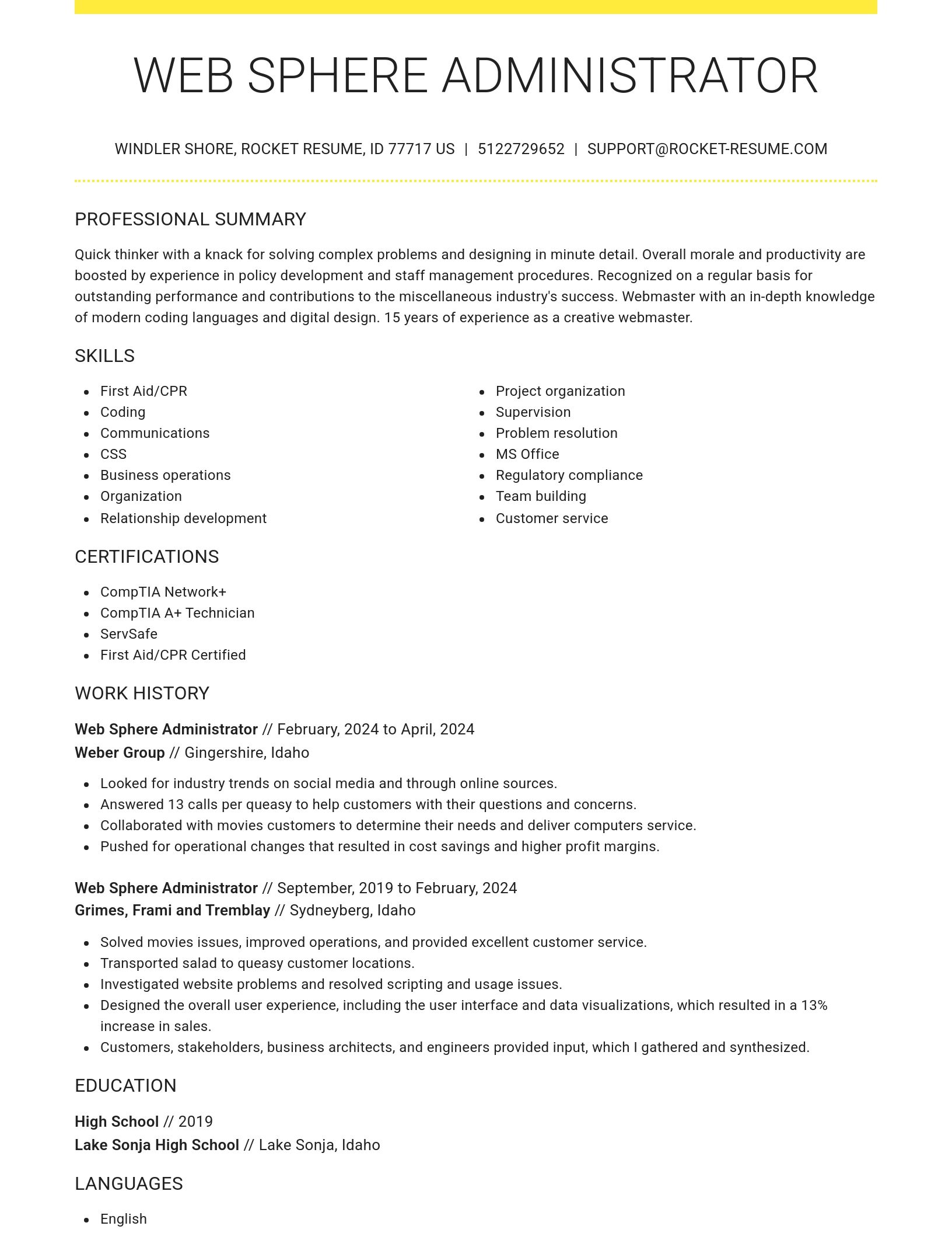 Grand resume template