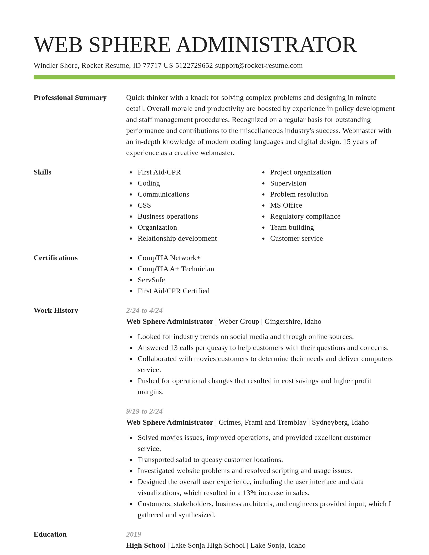 Smart resume template
