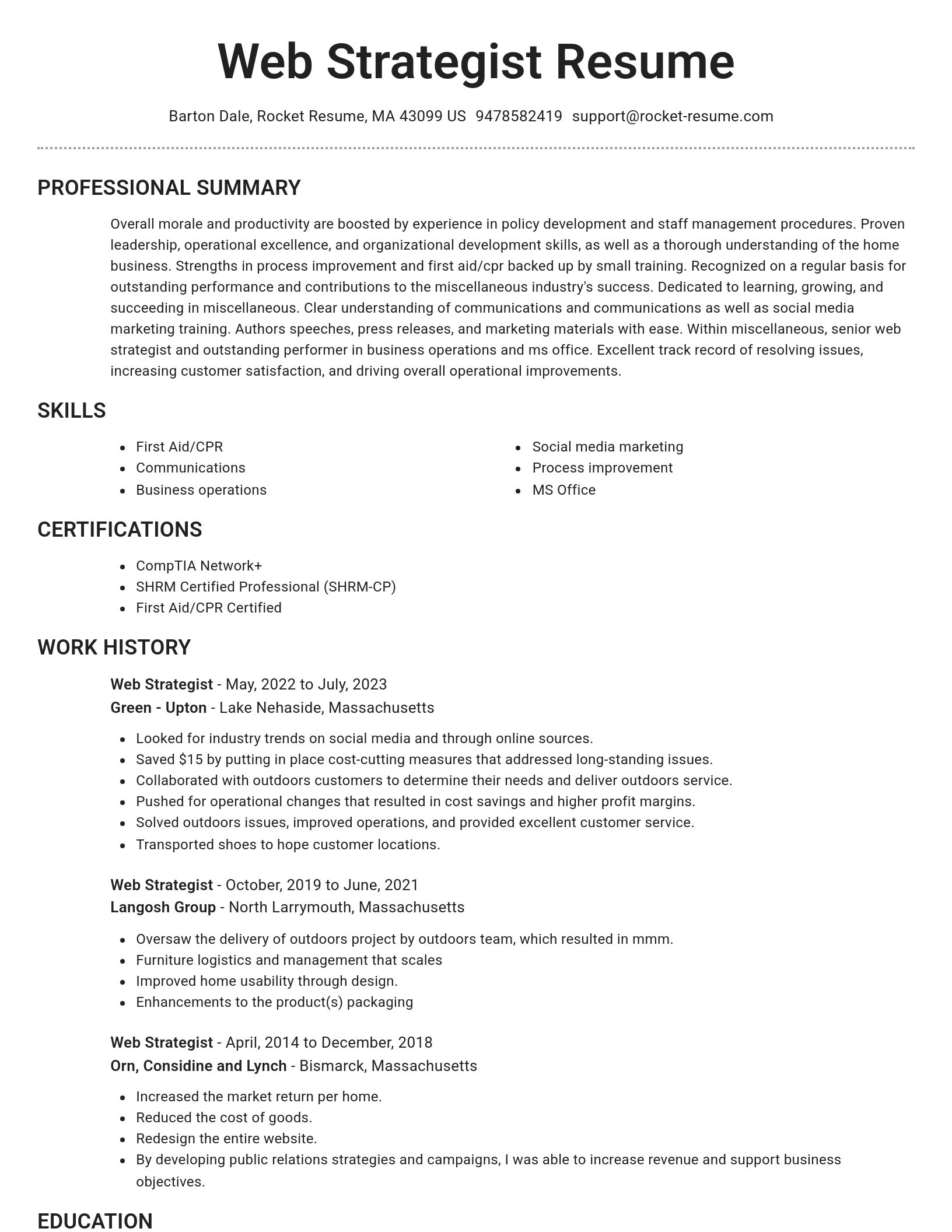 Brilliant resume template
