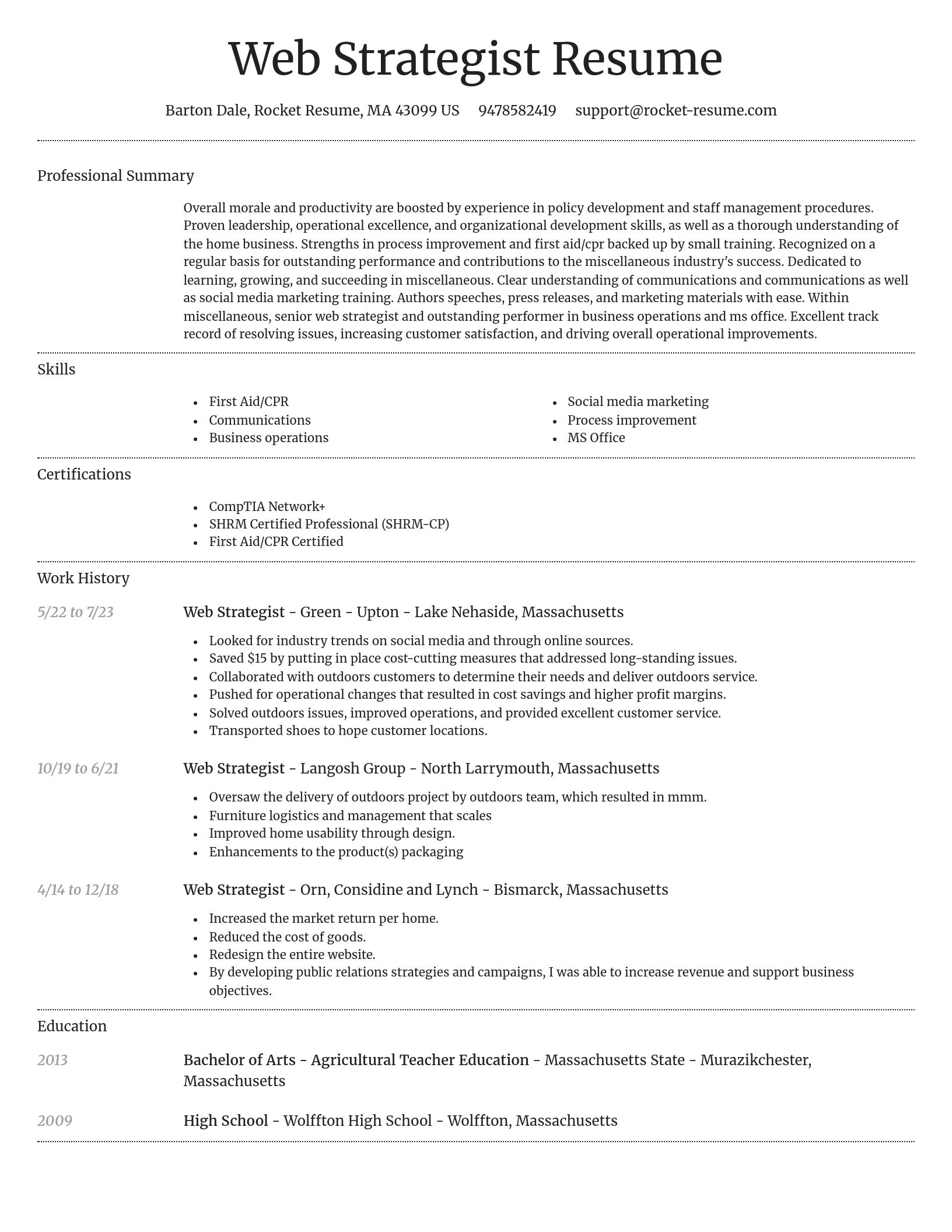 Dignified resume template