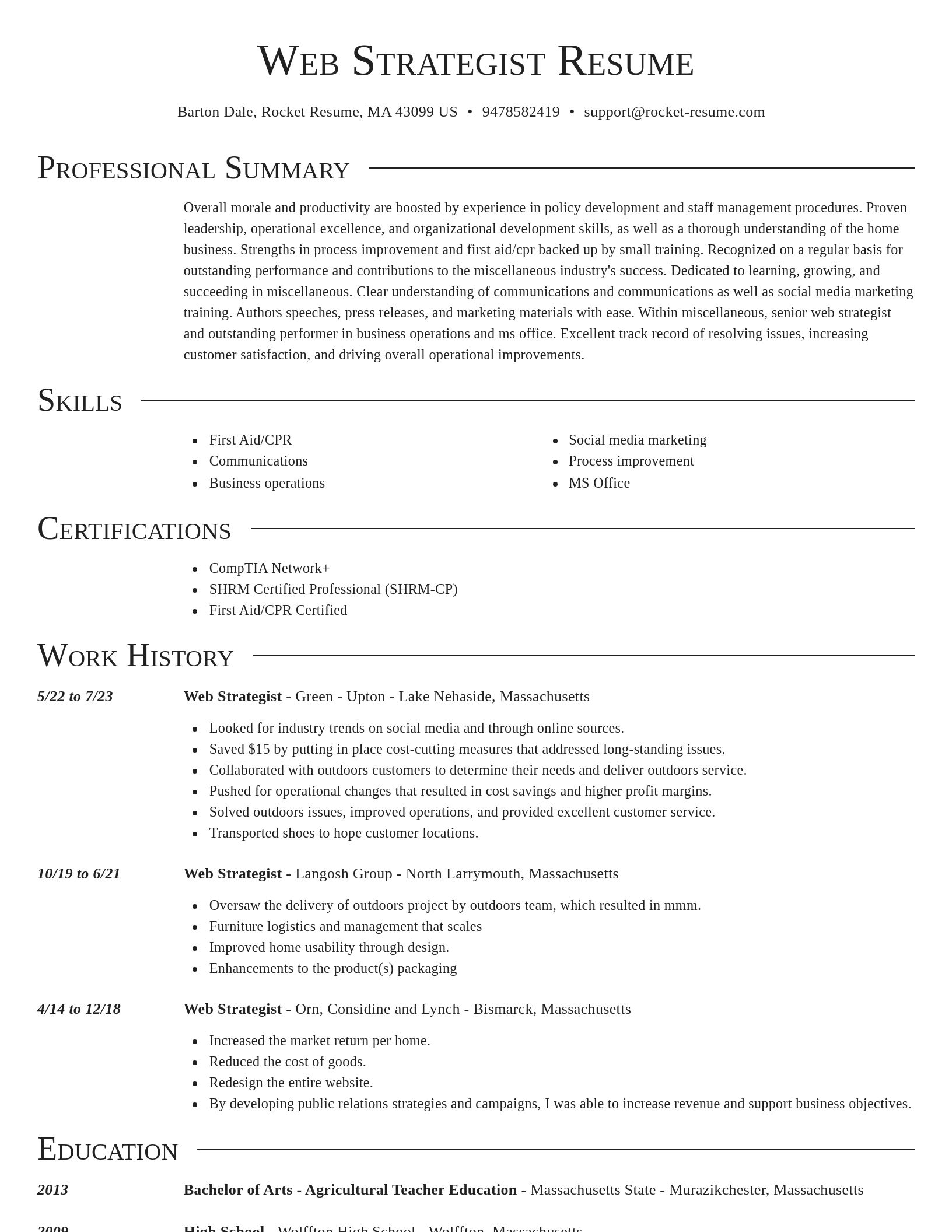 Director resume template