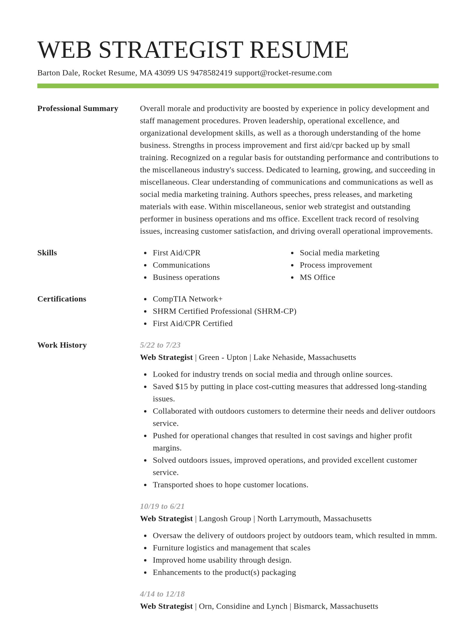 Smart resume template
