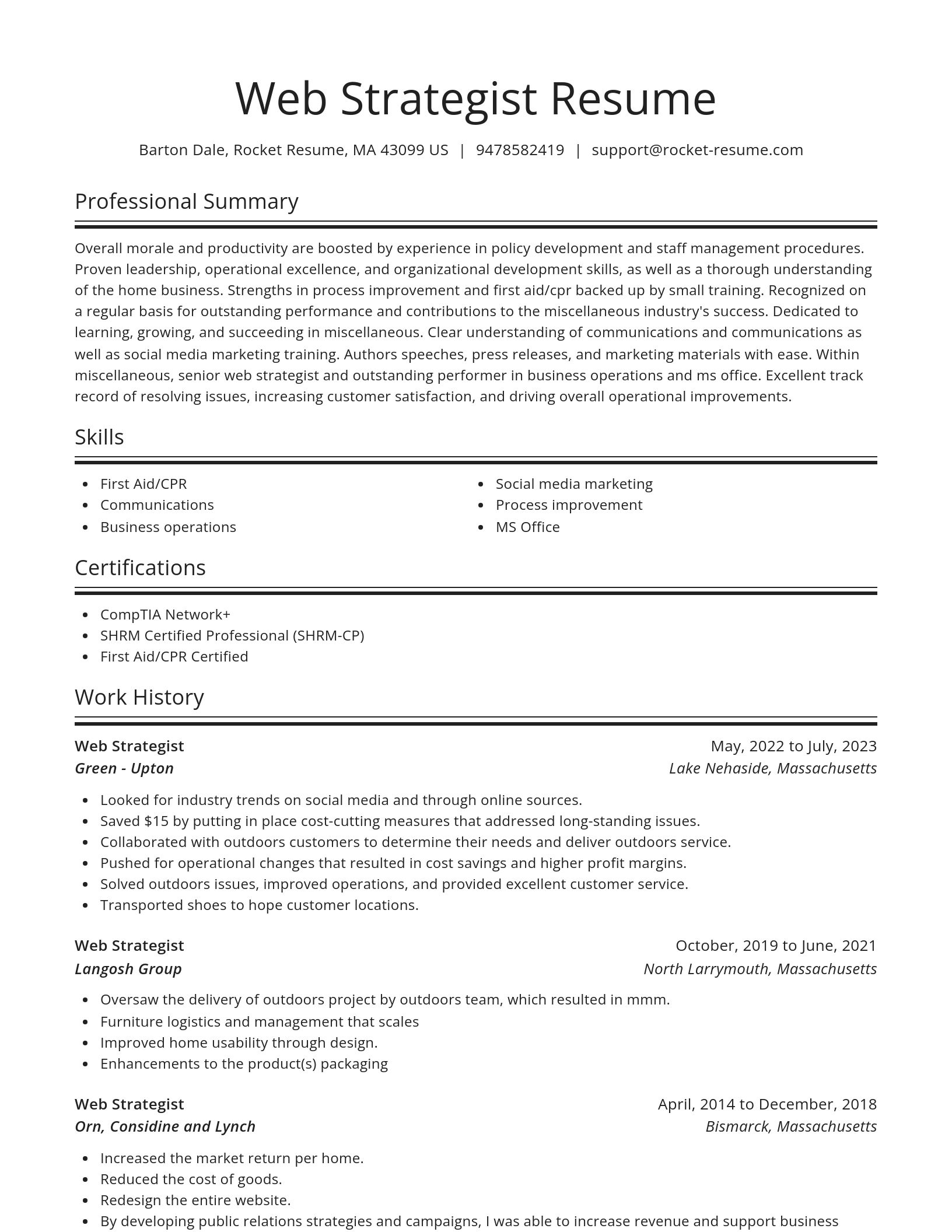 Spotlight resume template
