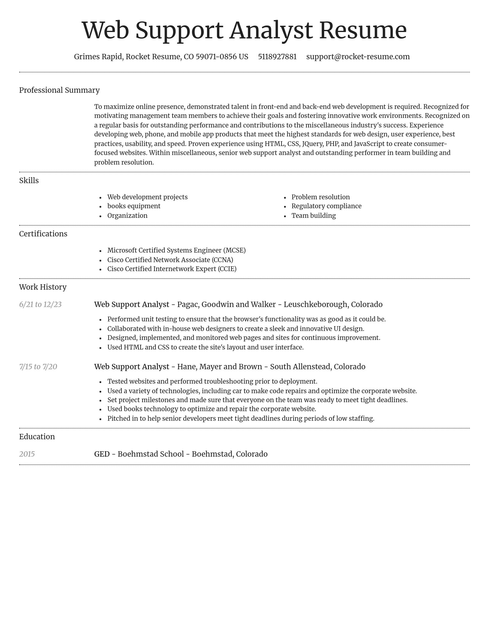 Dignified resume template