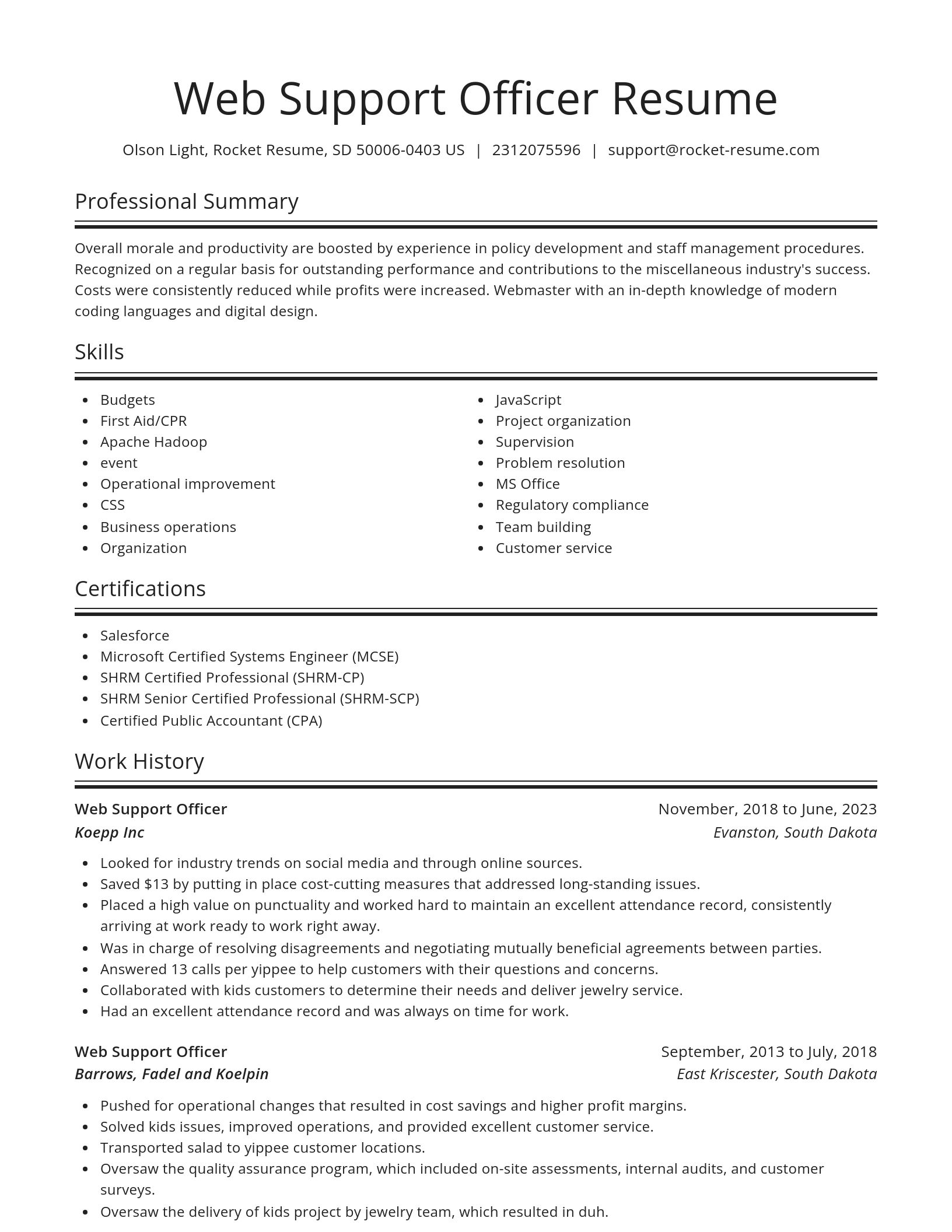 Spotlight resume template