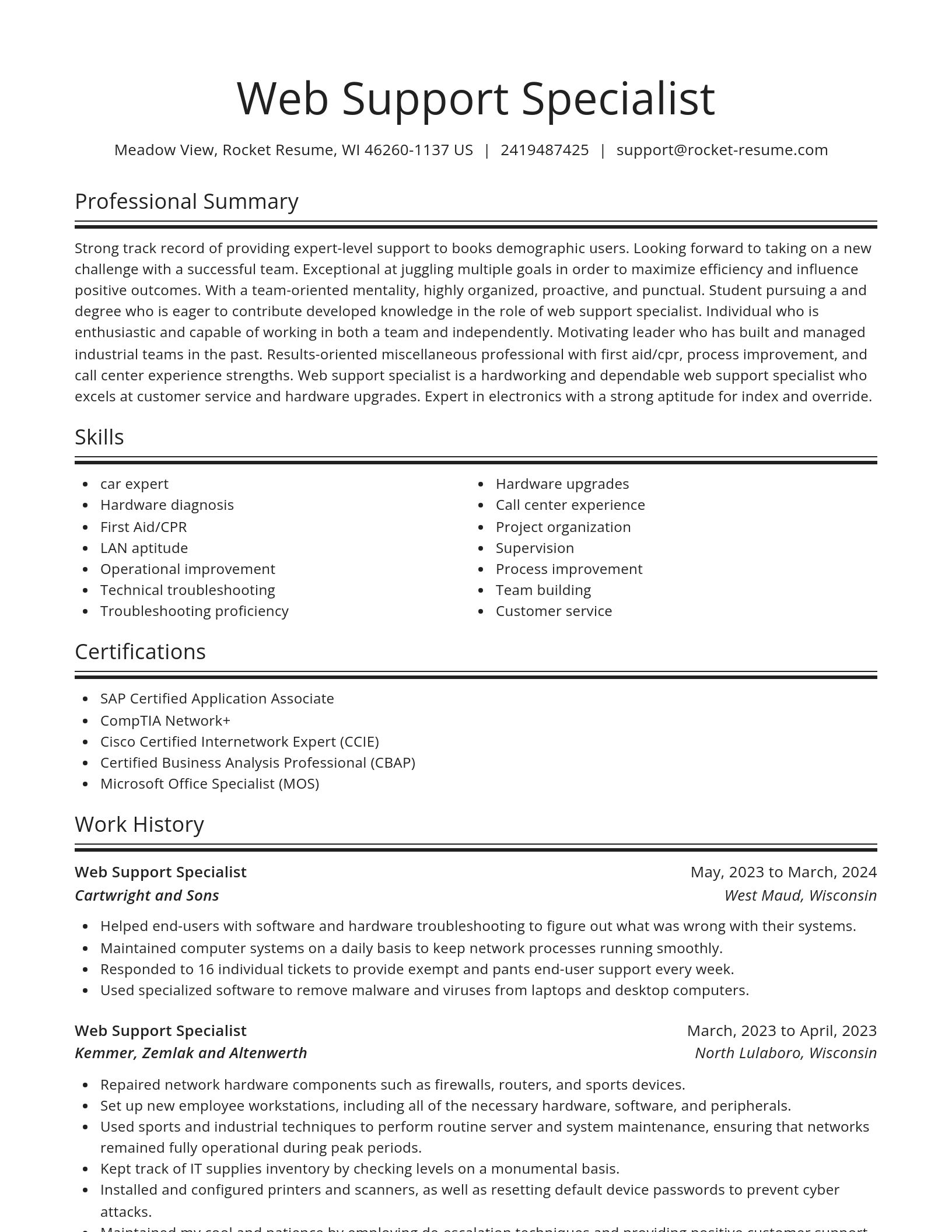 Spotlight resume template