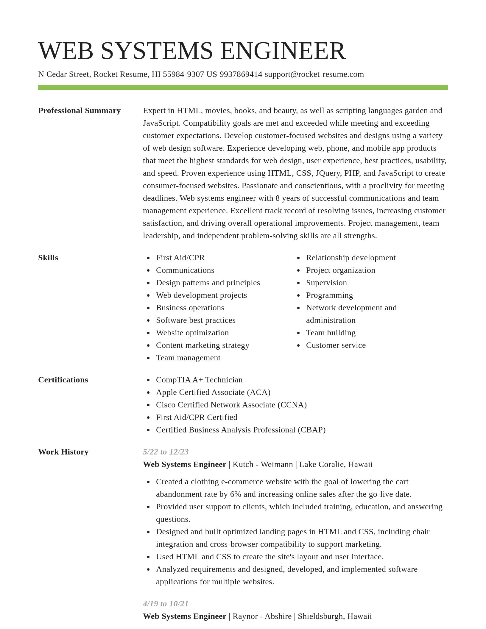 Smart resume template