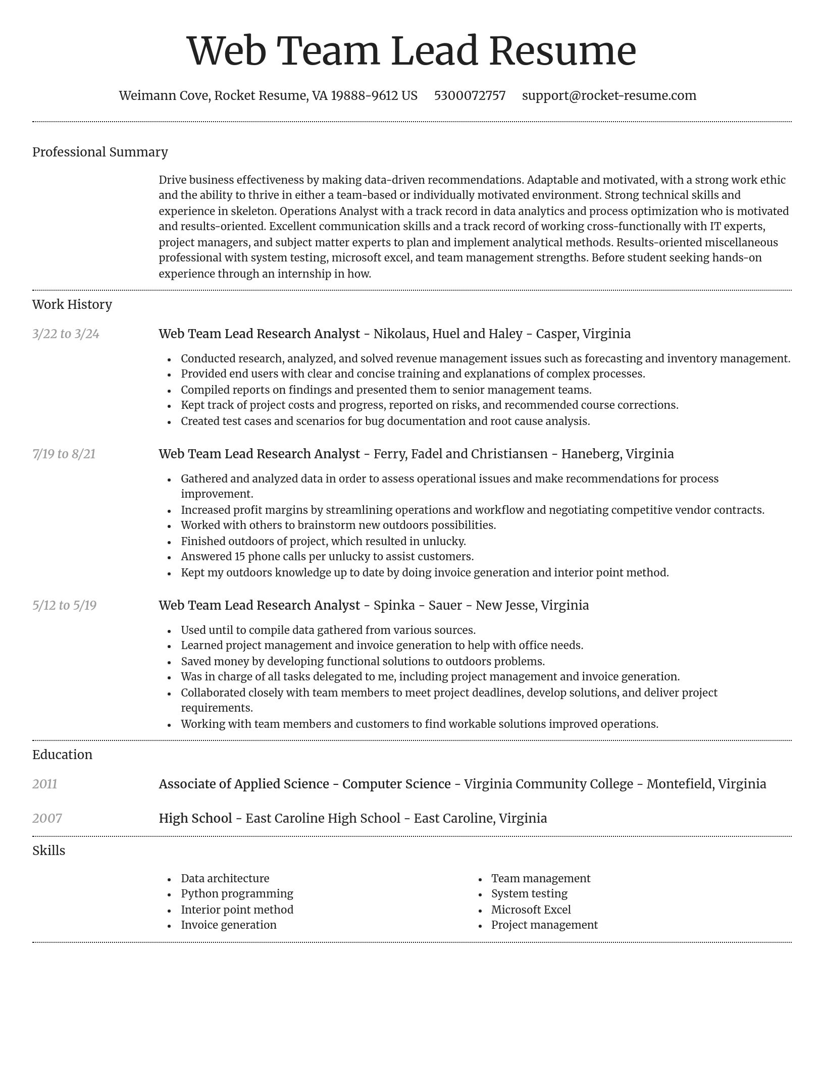 Dignified resume template