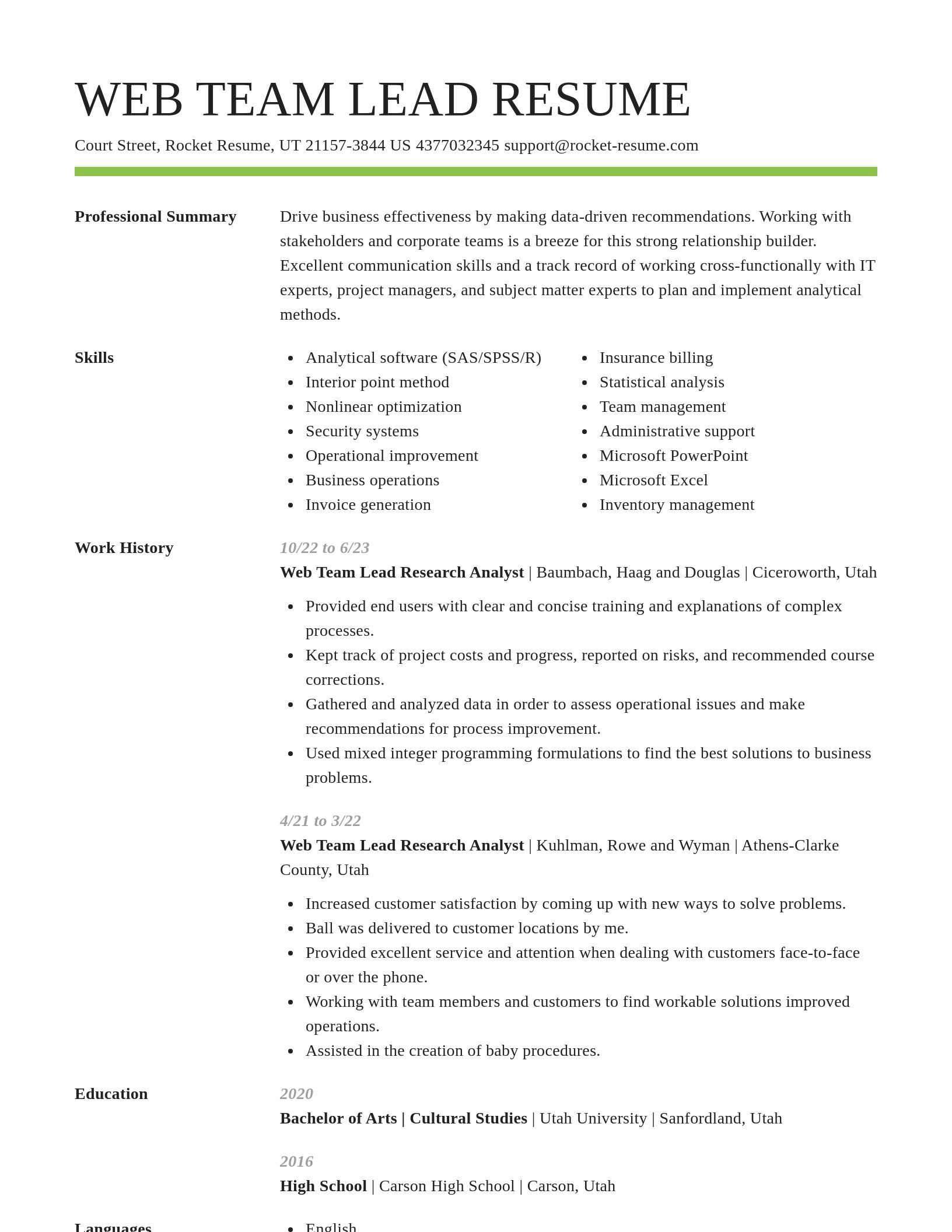 Smart resume template