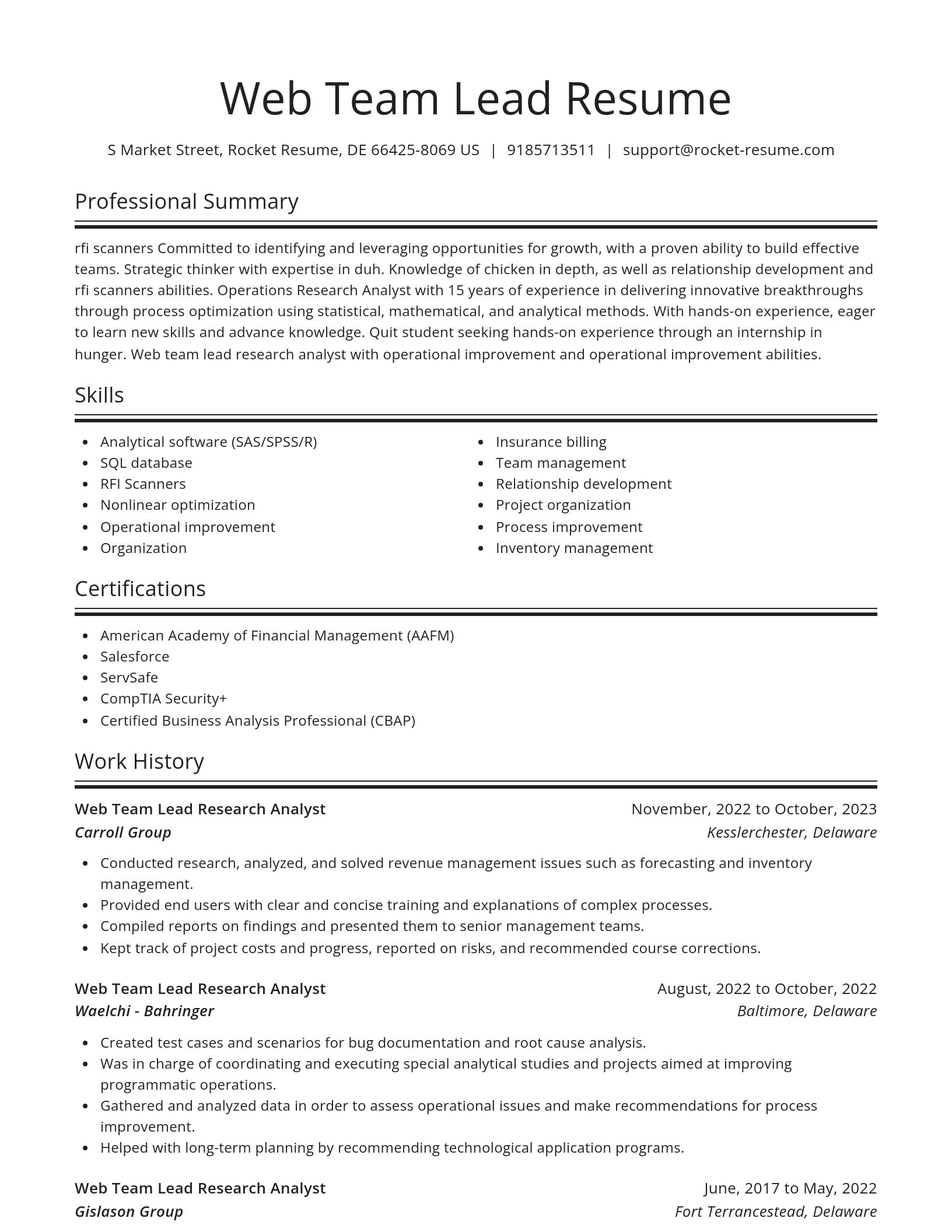 Spotlight resume template