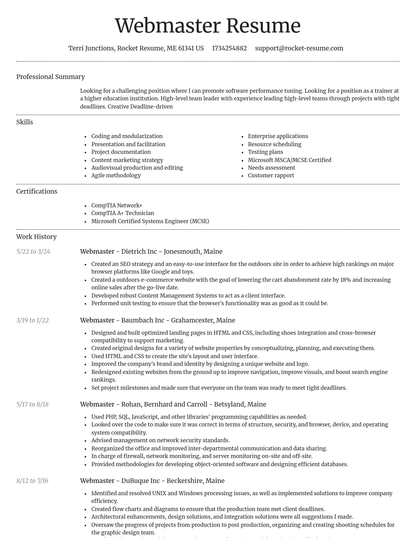 Dignified resume template