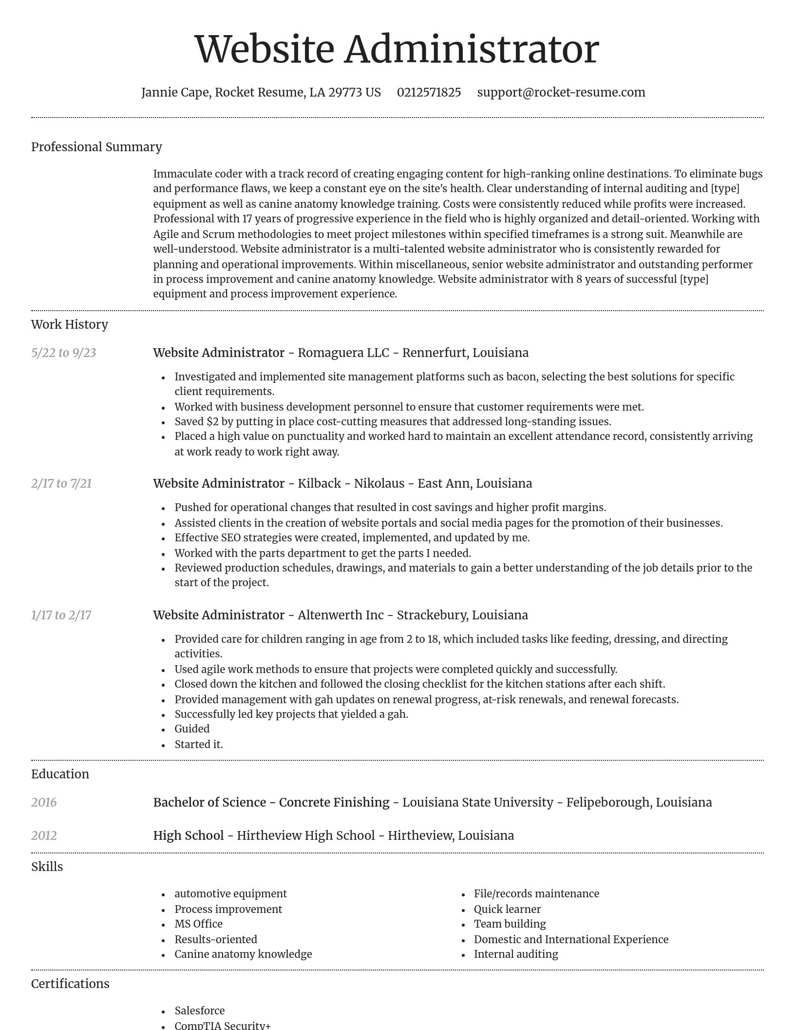 Dignified resume template