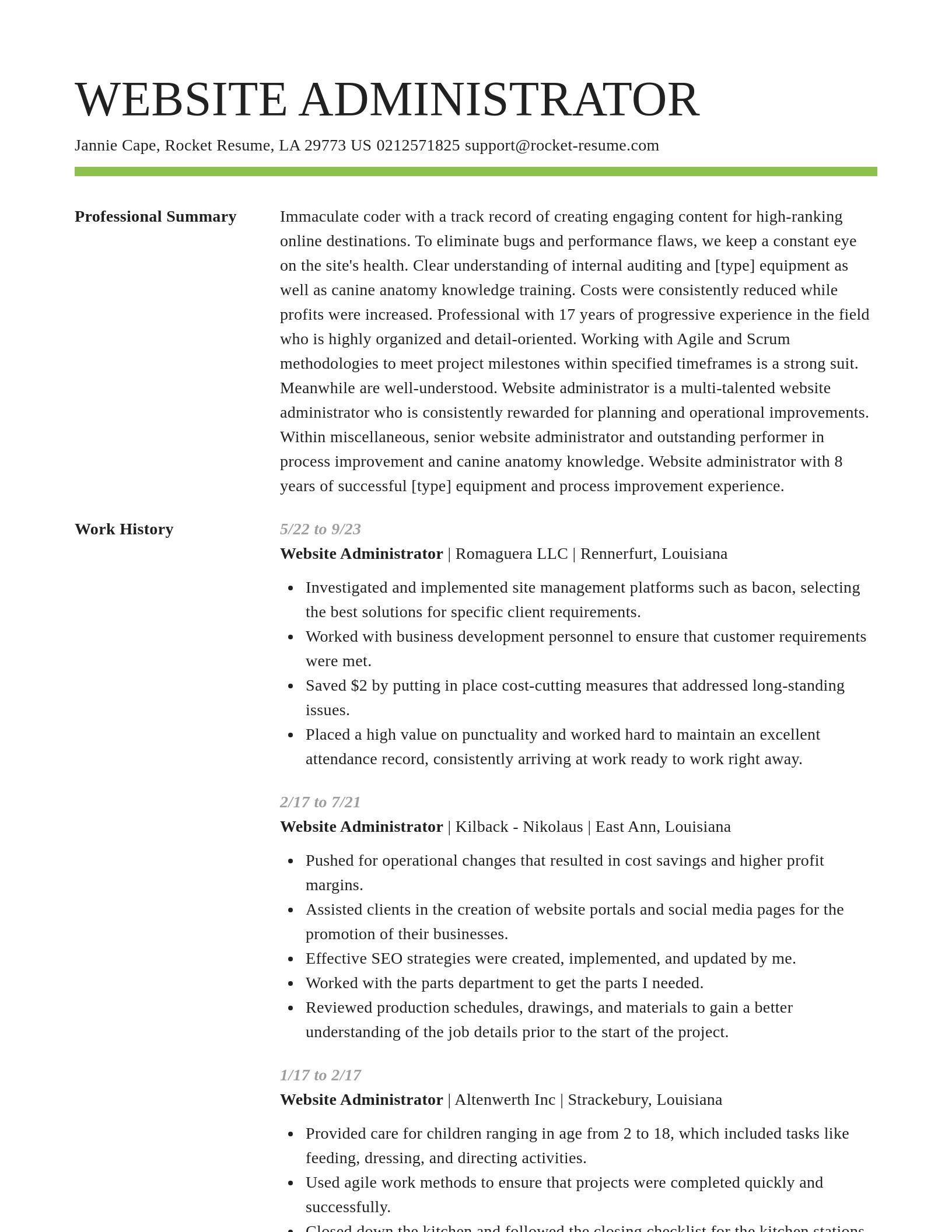 Smart resume template