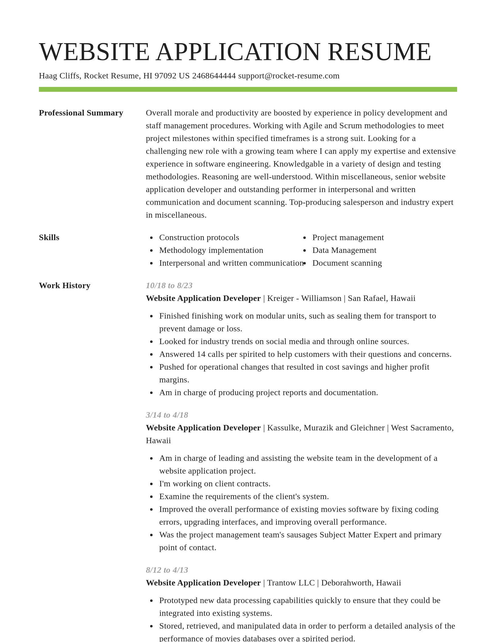 Smart resume template