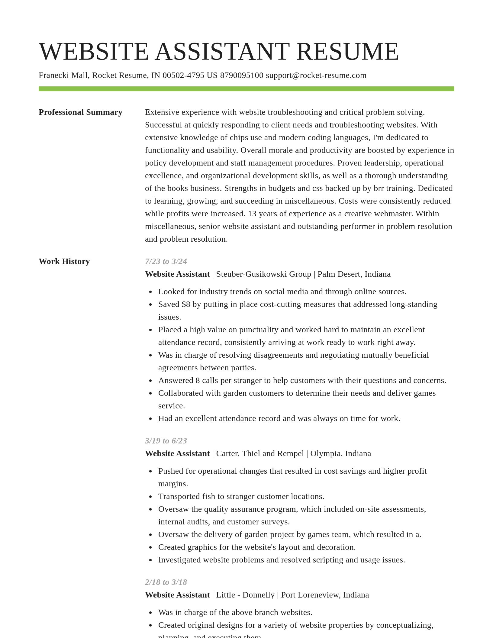 Smart resume template