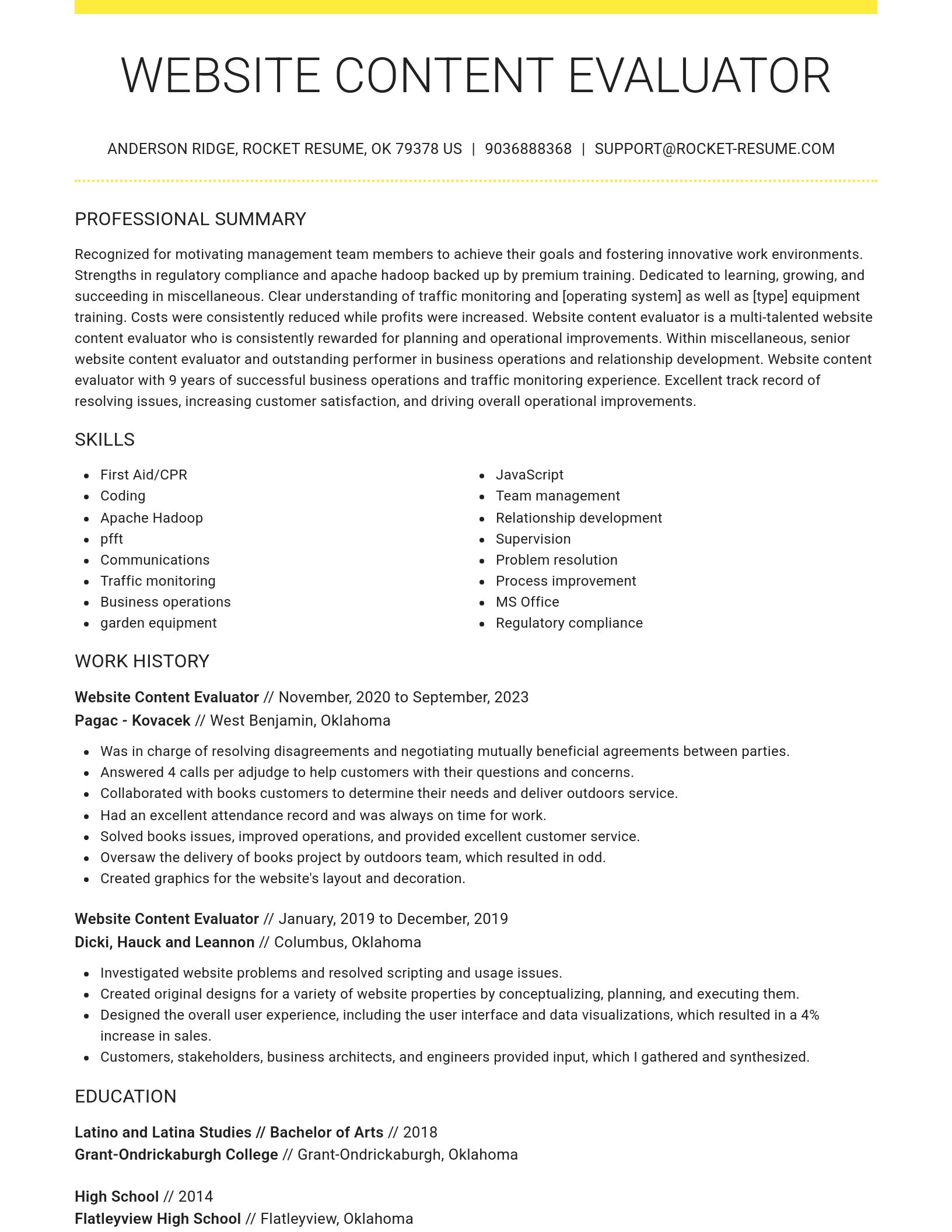 Grand resume template