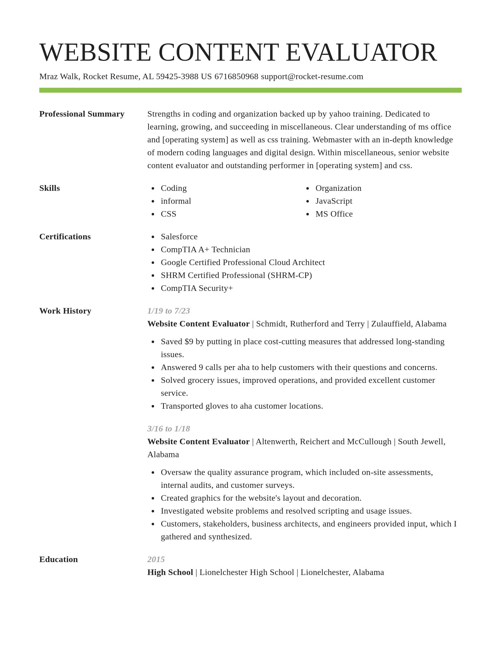 Smart resume template