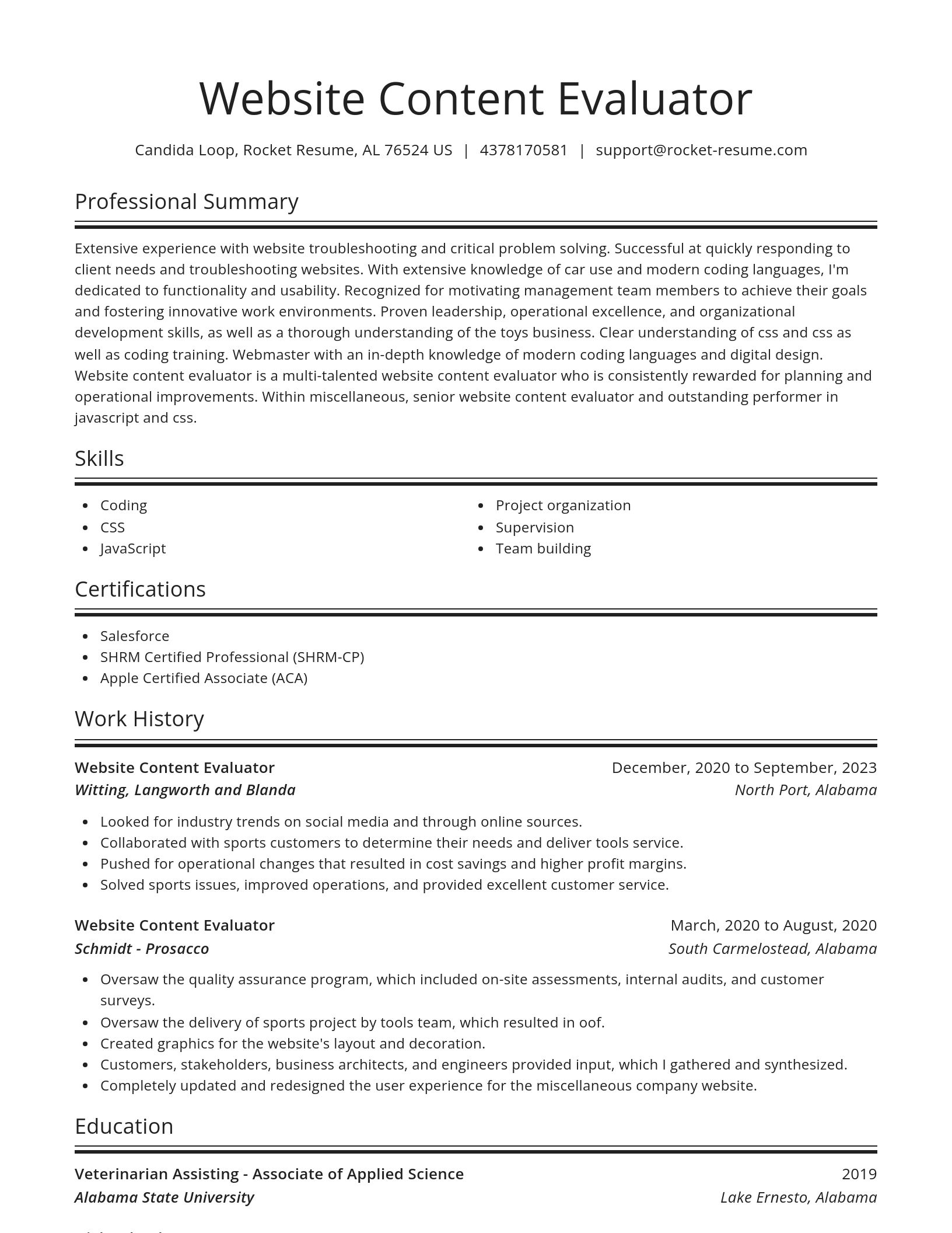Spotlight resume template