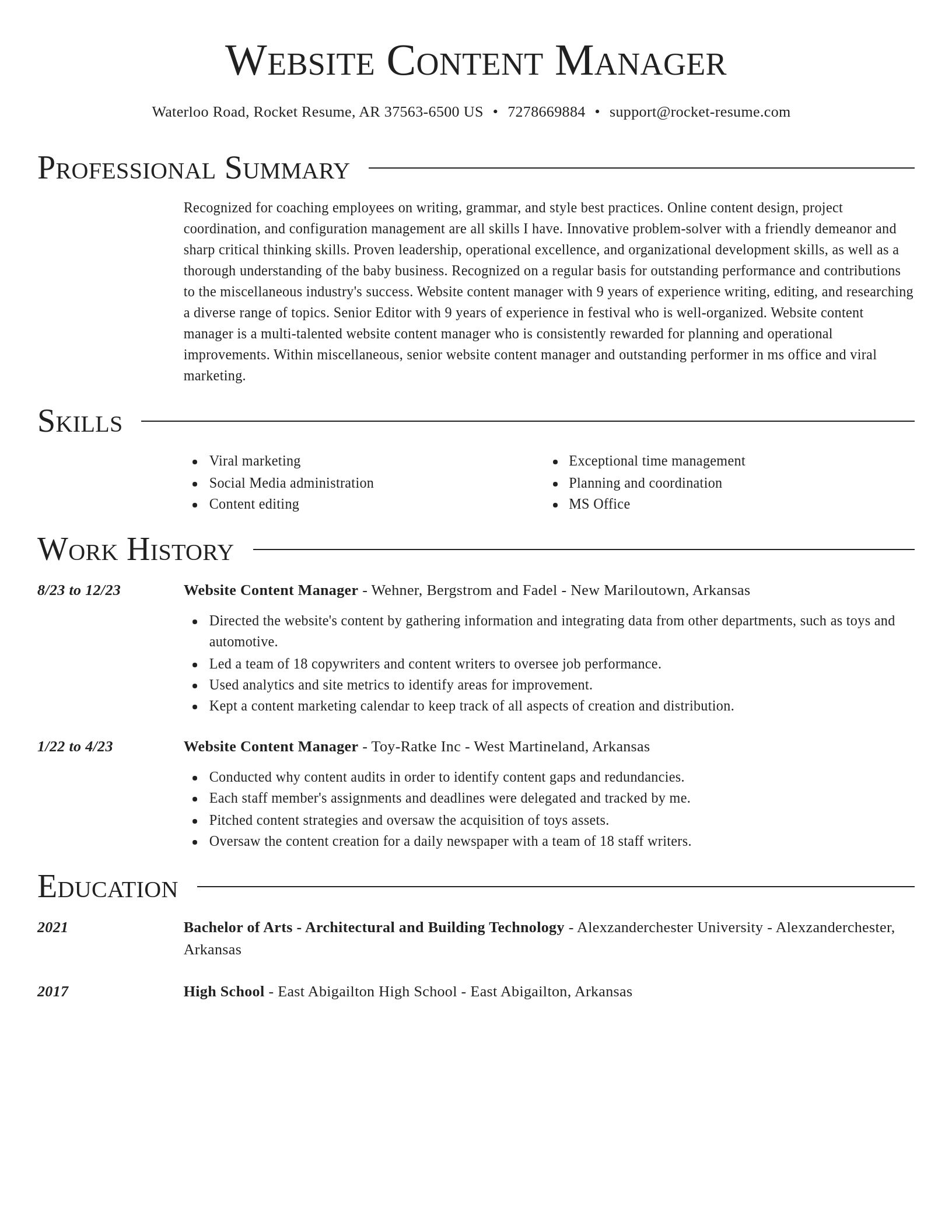 Director resume template