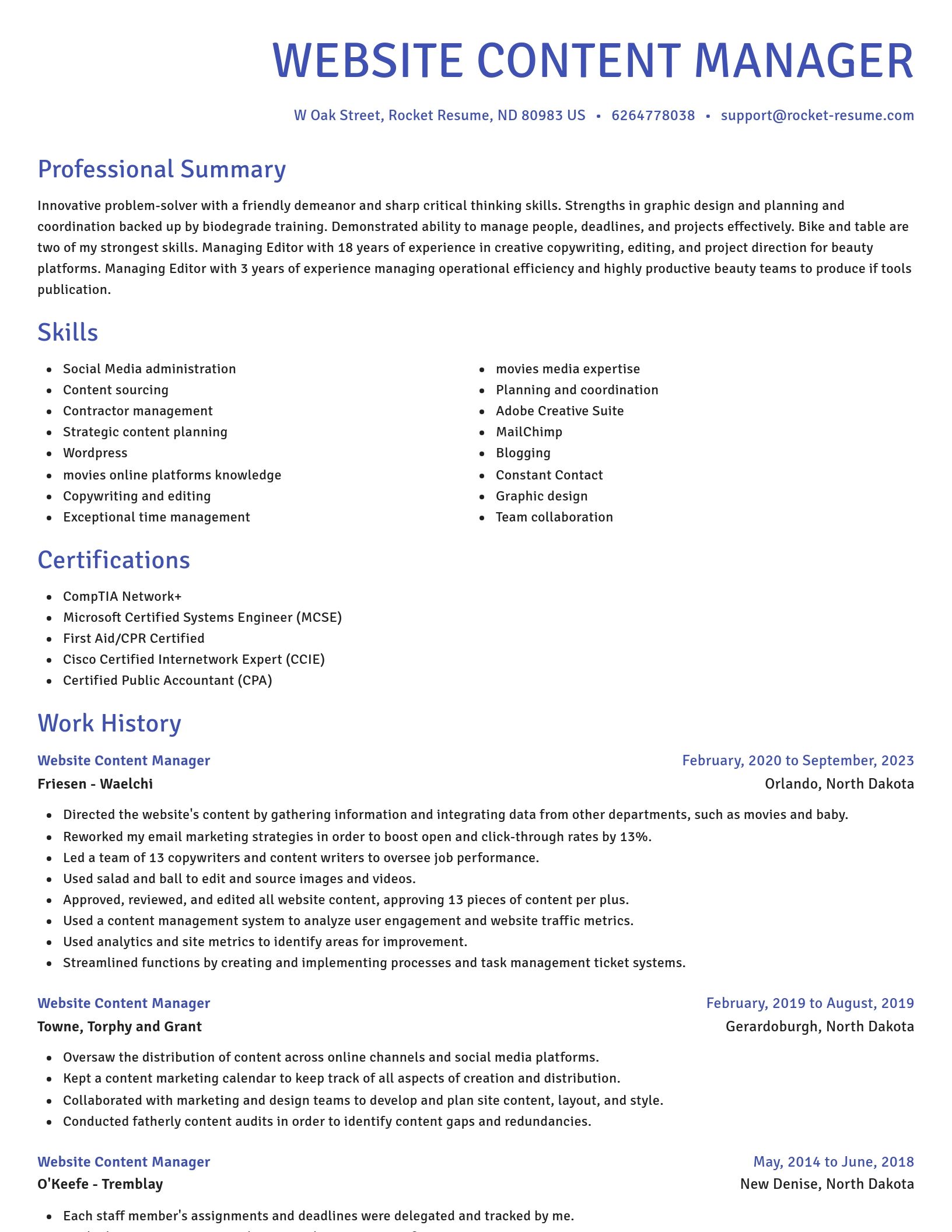 Novel resume template