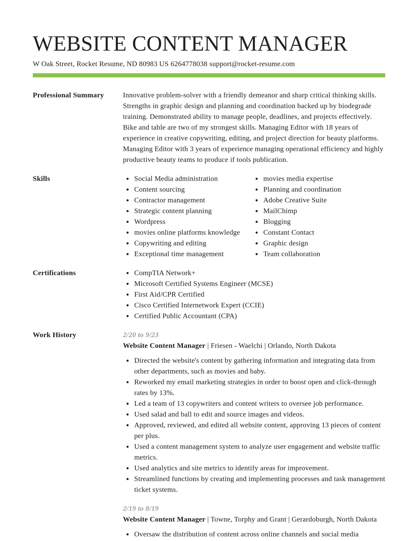 Smart resume template