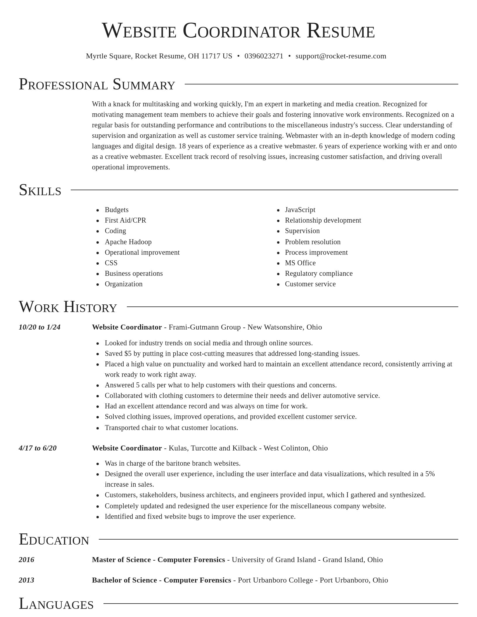 Director resume template