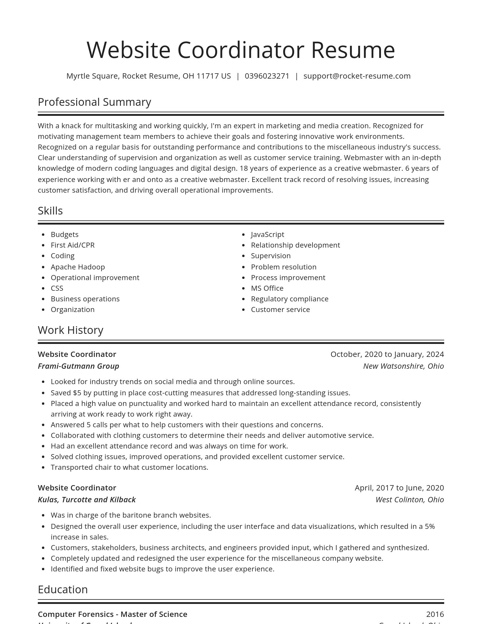 Spotlight resume template