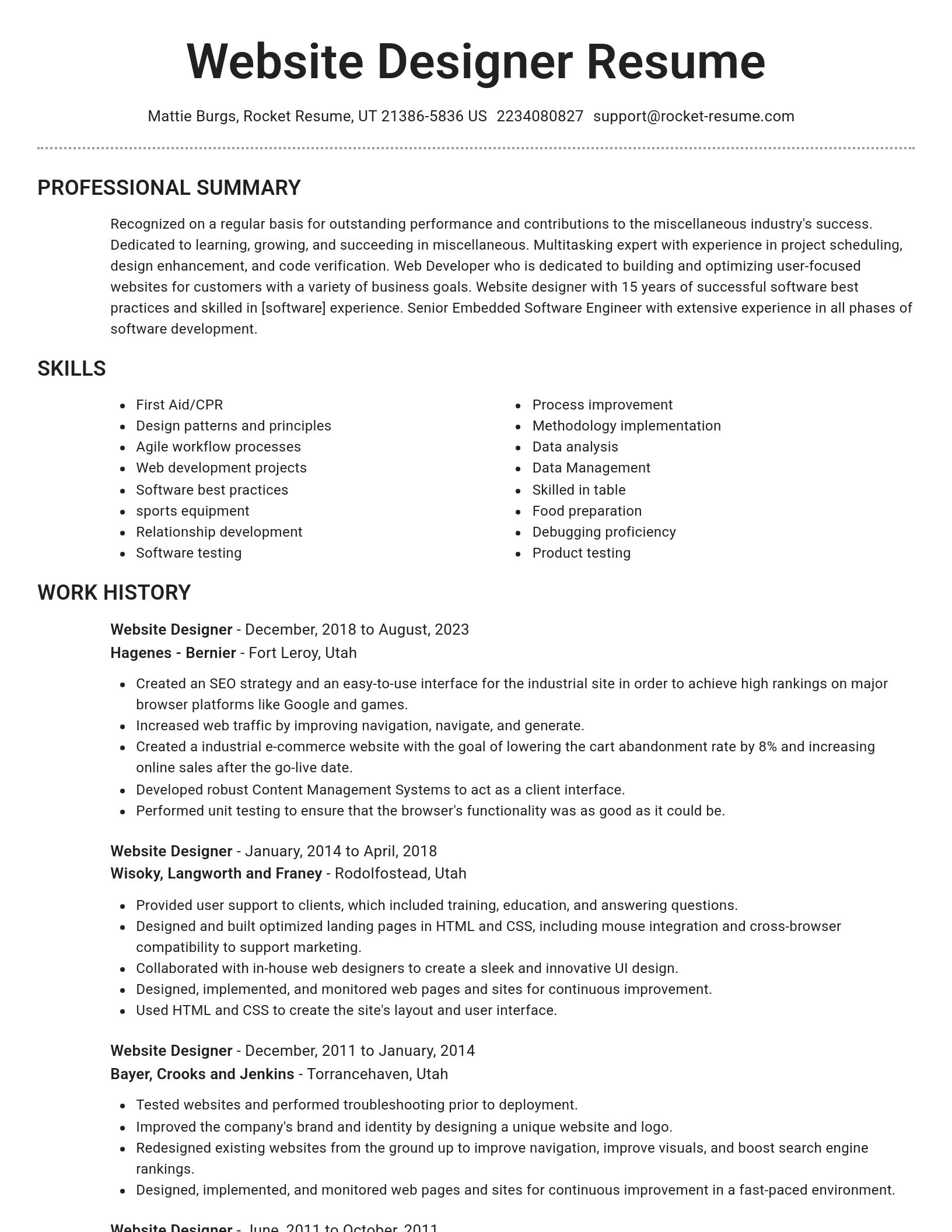 Brilliant resume template