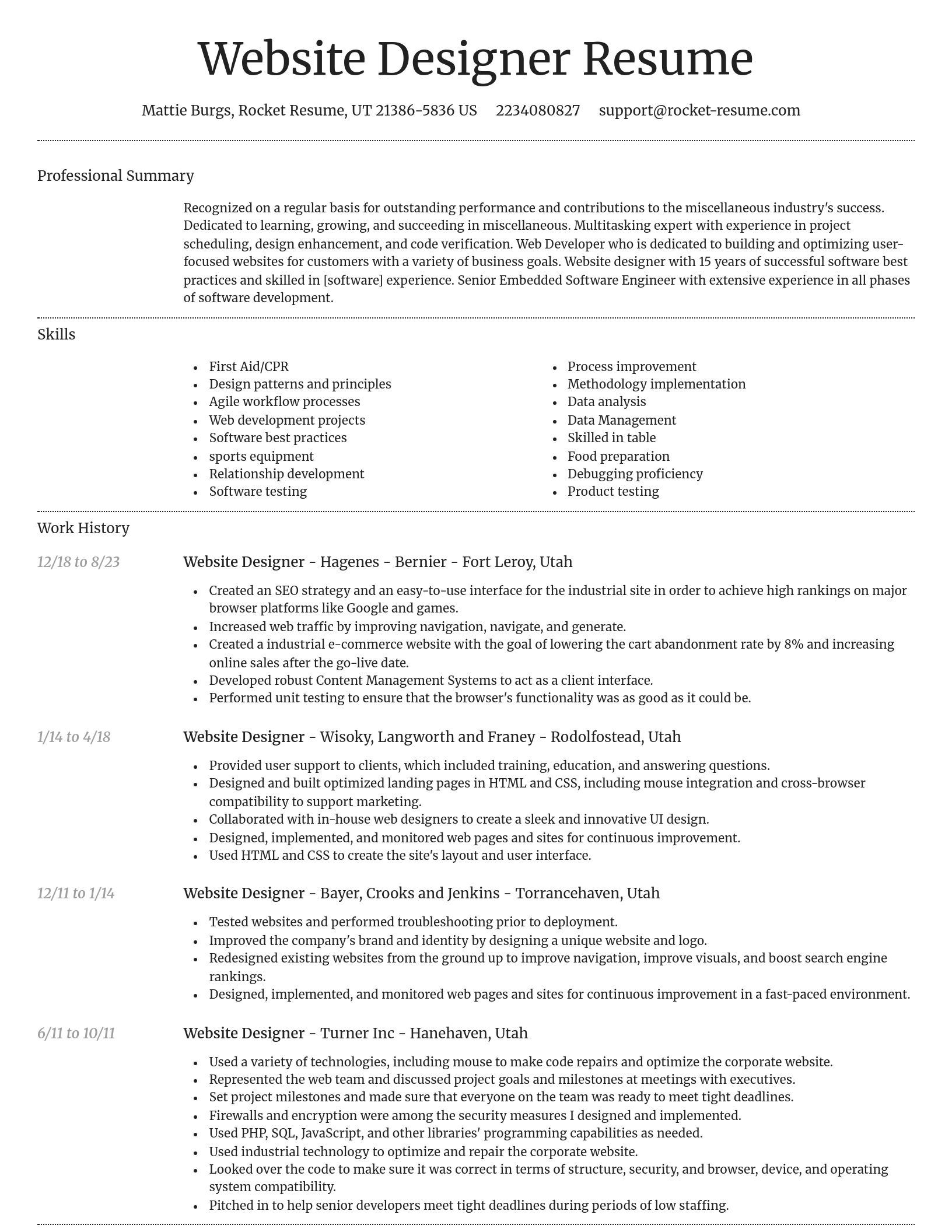 Dignified resume template
