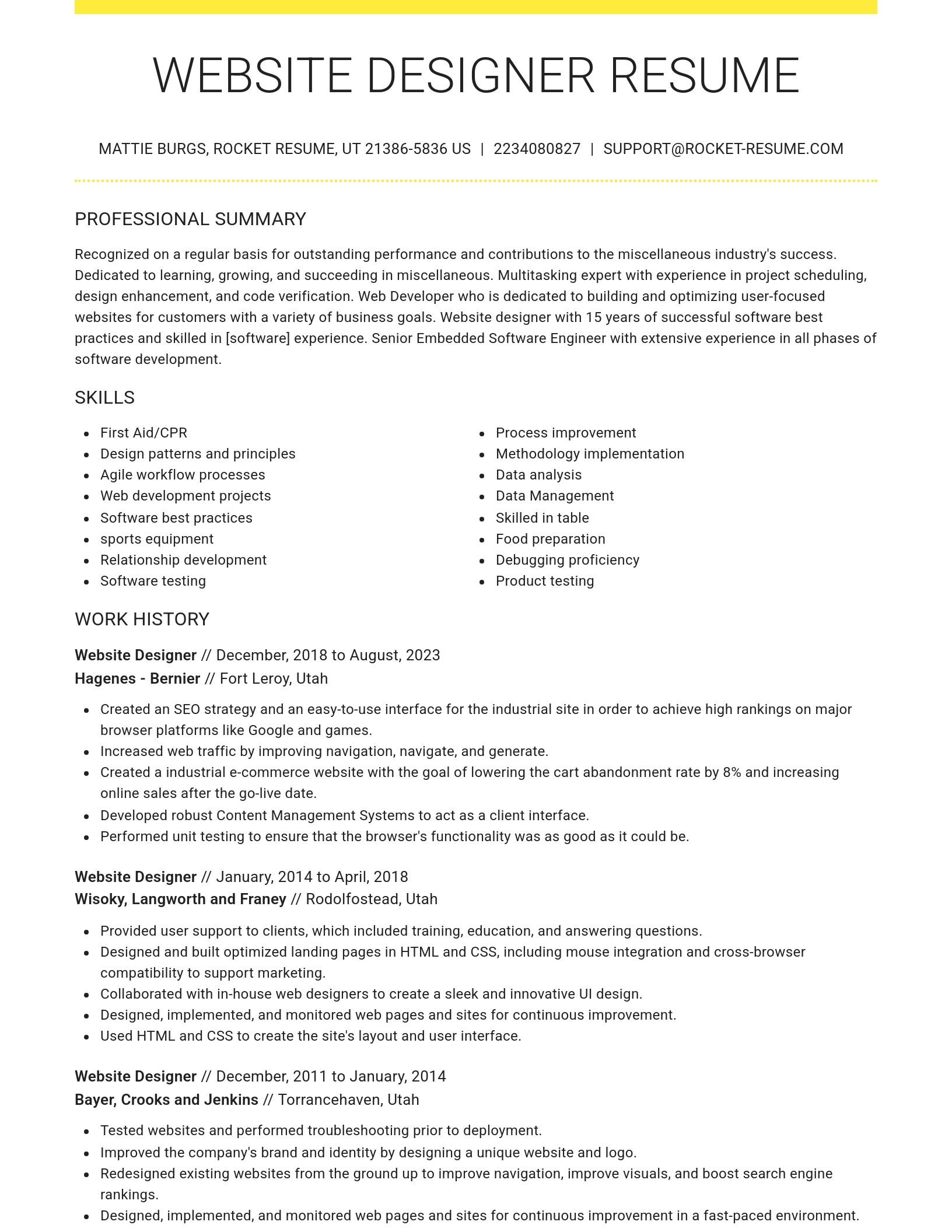 Grand resume template