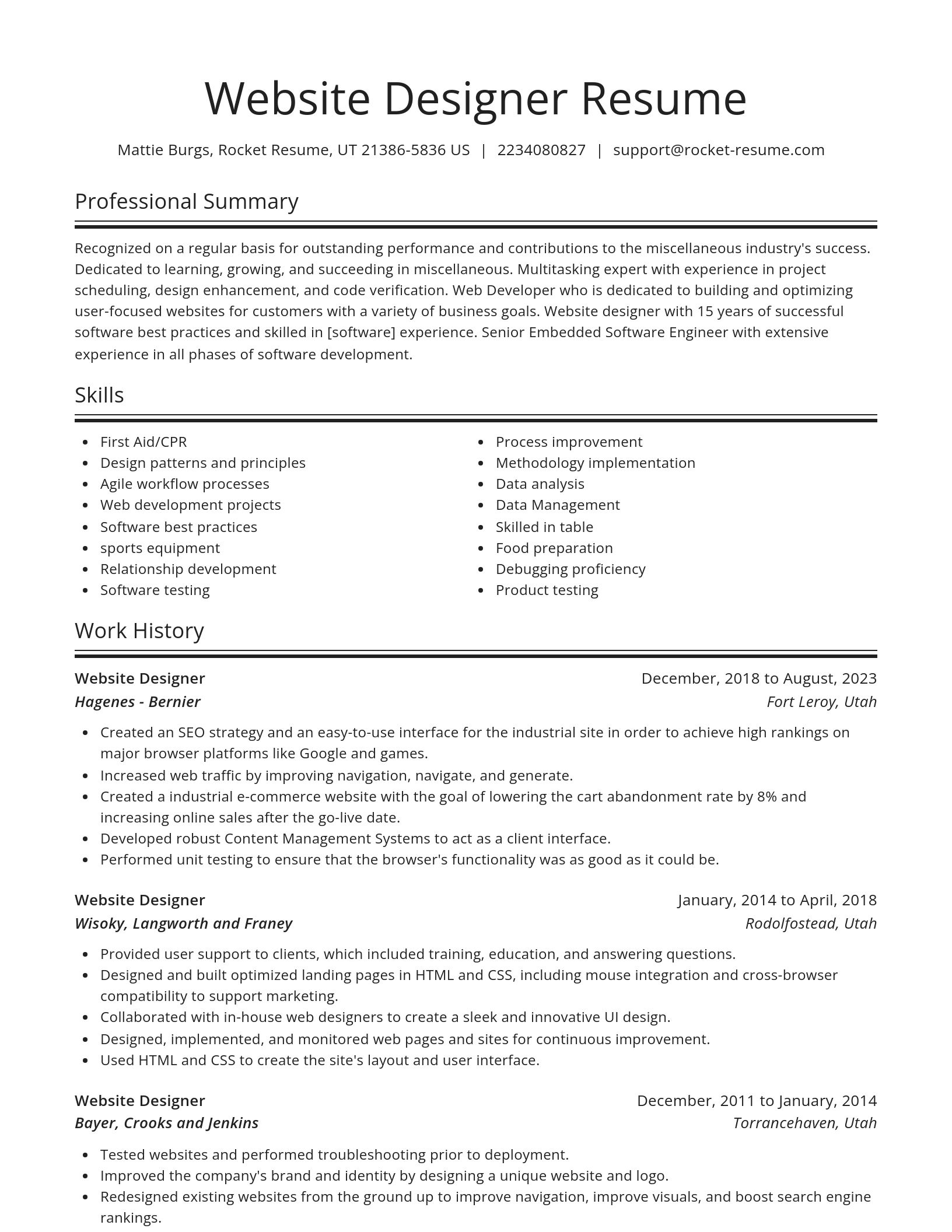 Spotlight resume template