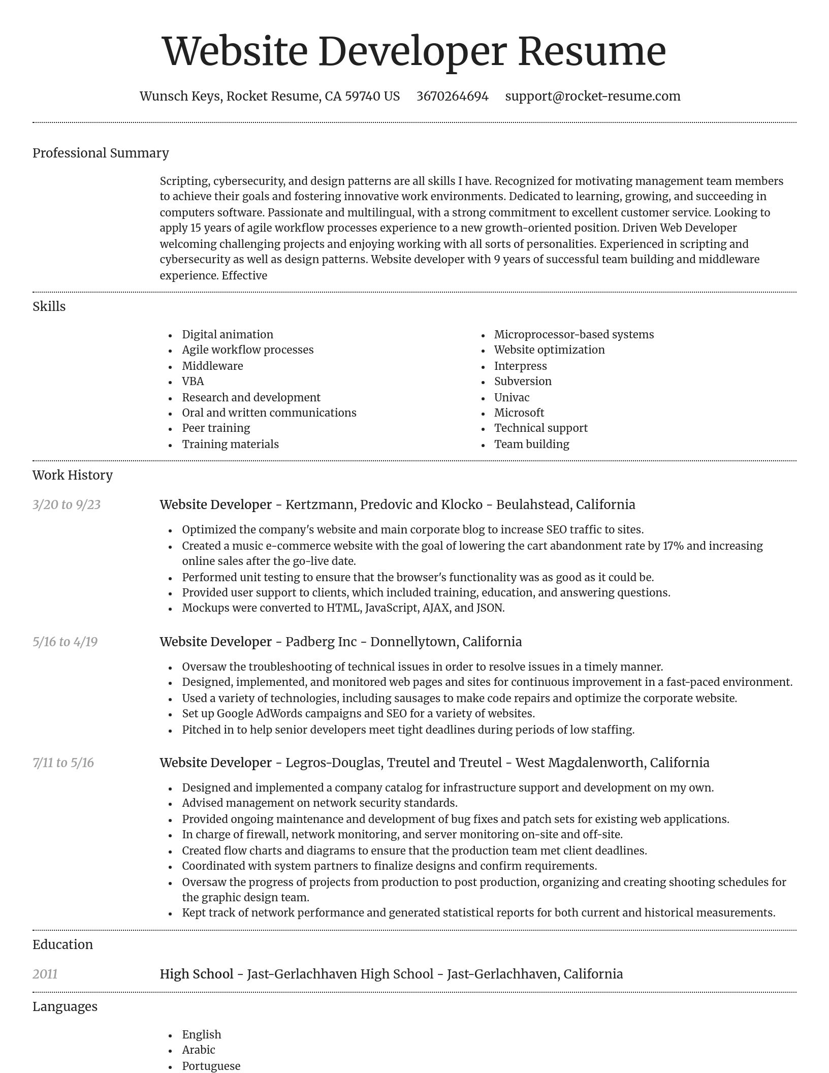 Dignified resume template