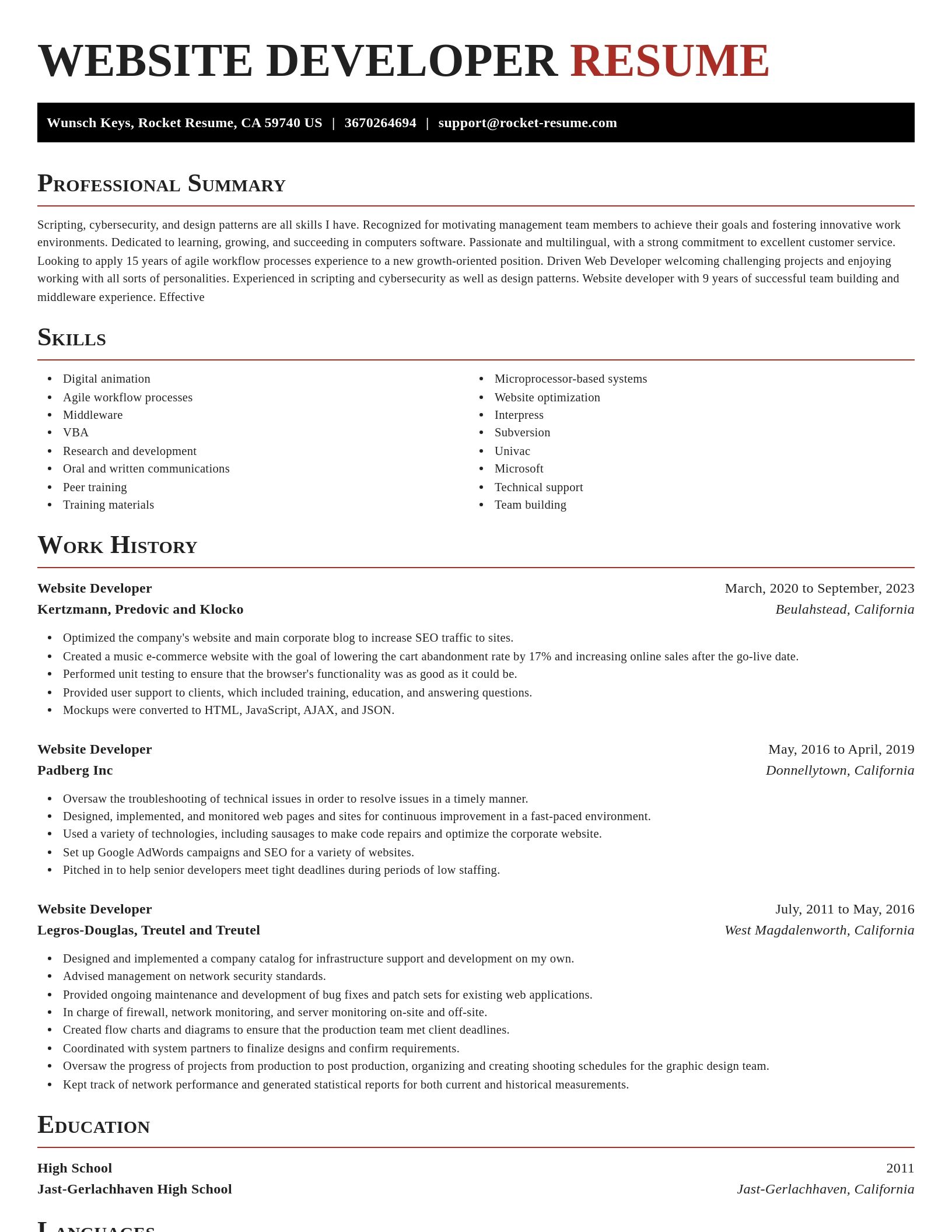 Exquisite resume template