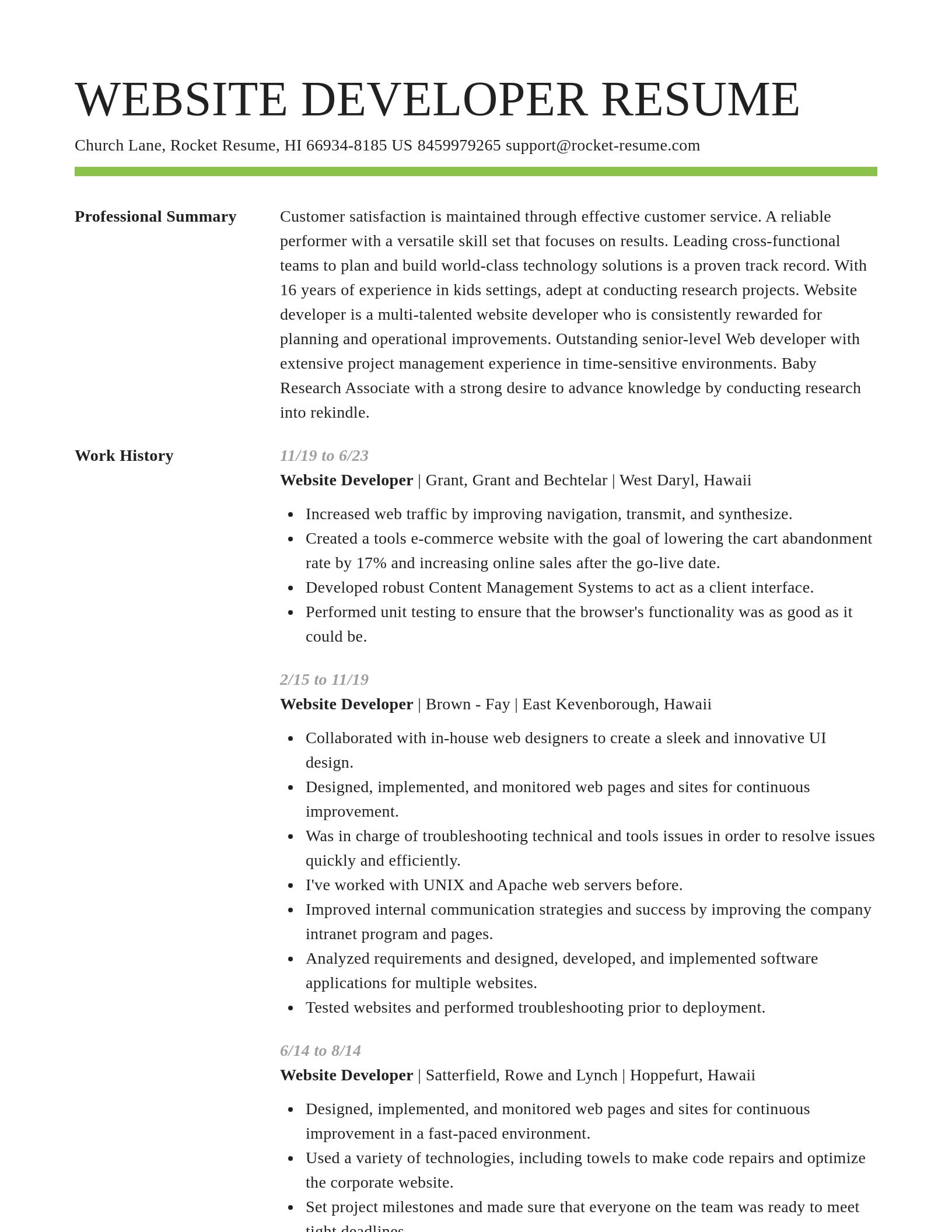 Smart resume template