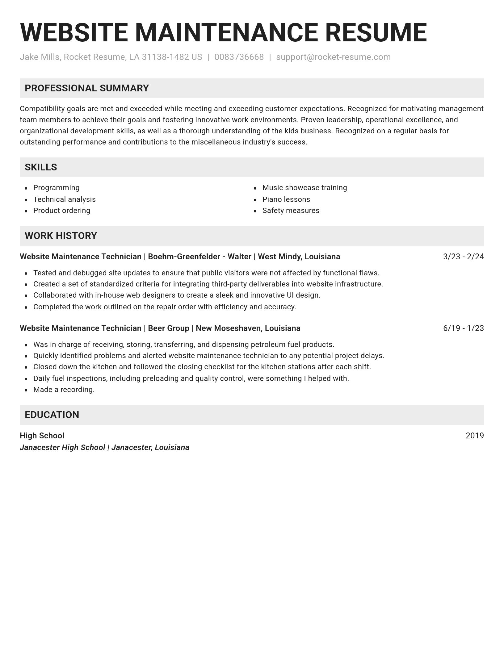 Genius resume template