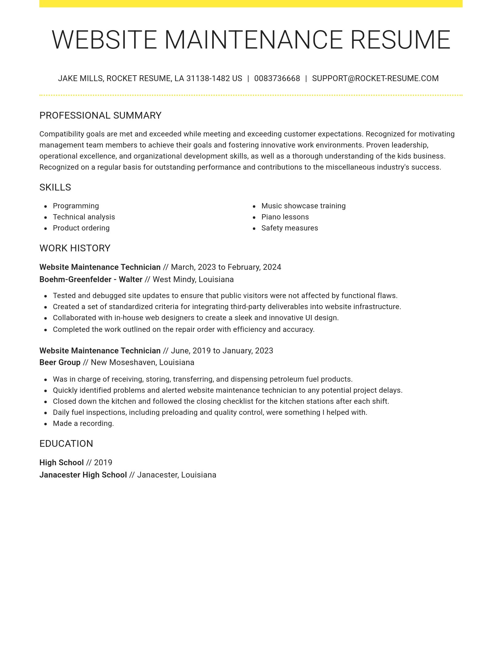 Grand resume template