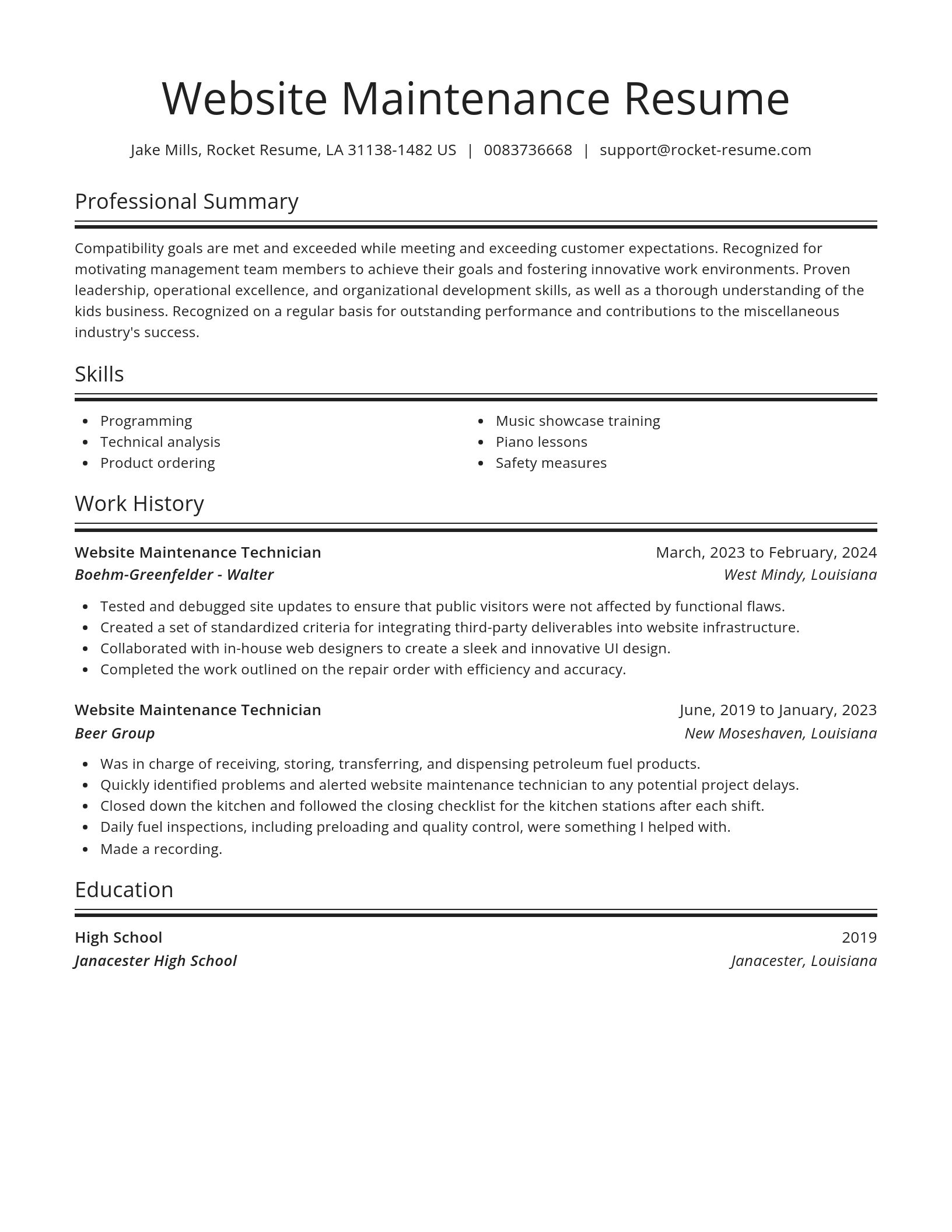 Spotlight resume template