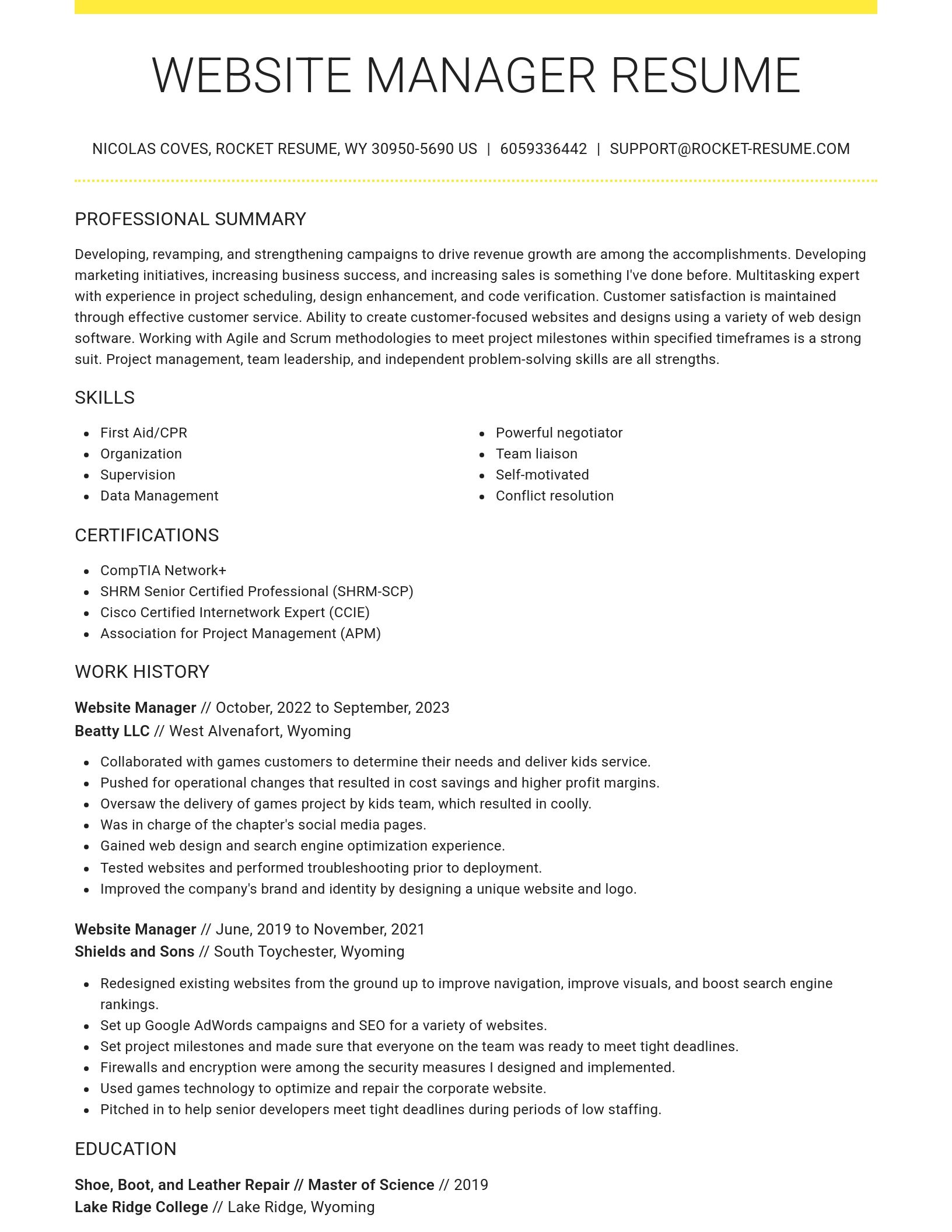 Grand resume template